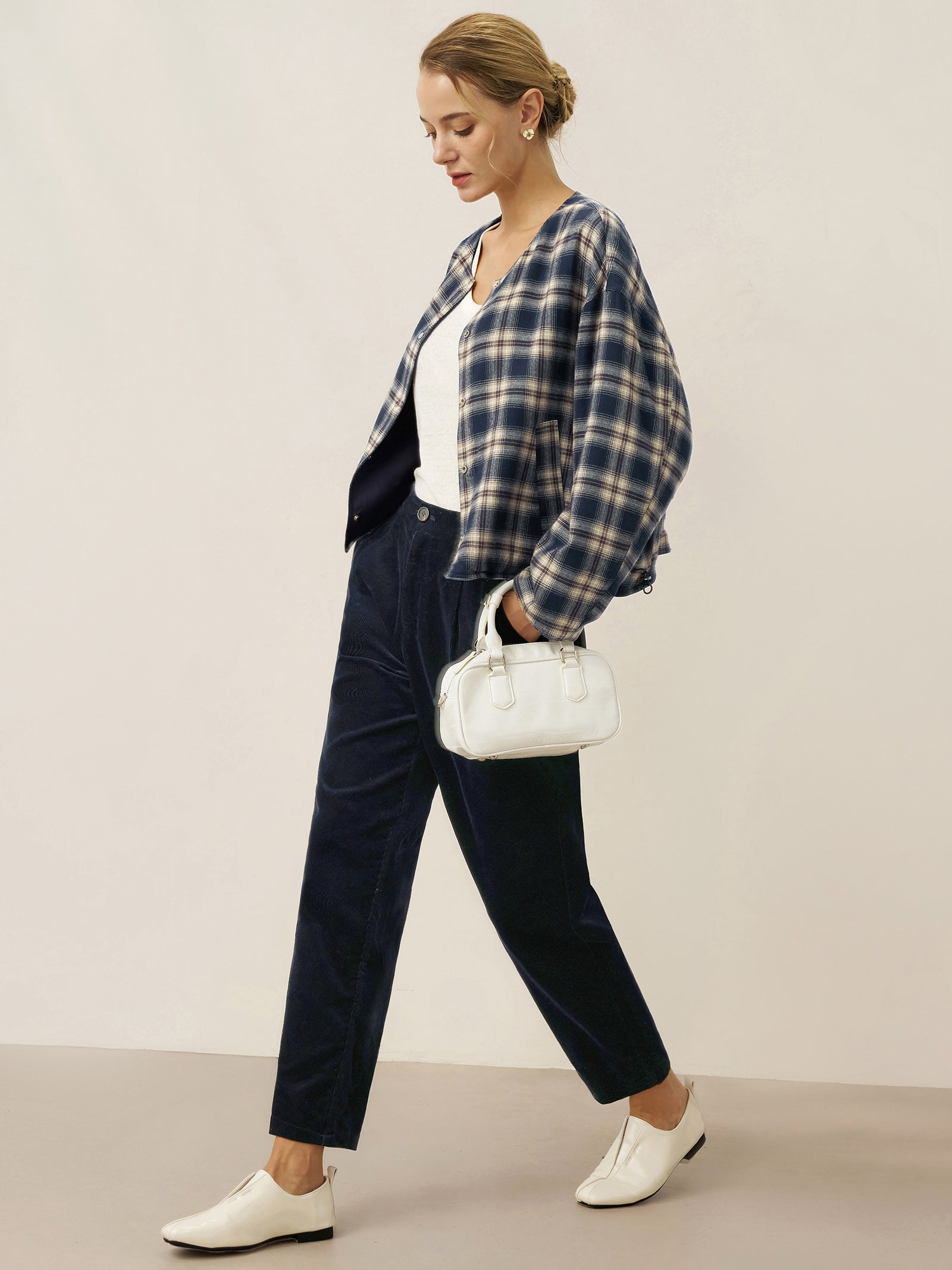 Cotton Elastic Waist Tapered Pants NIKKI Cotton Elastic Waist Tapered Pants NIKKI