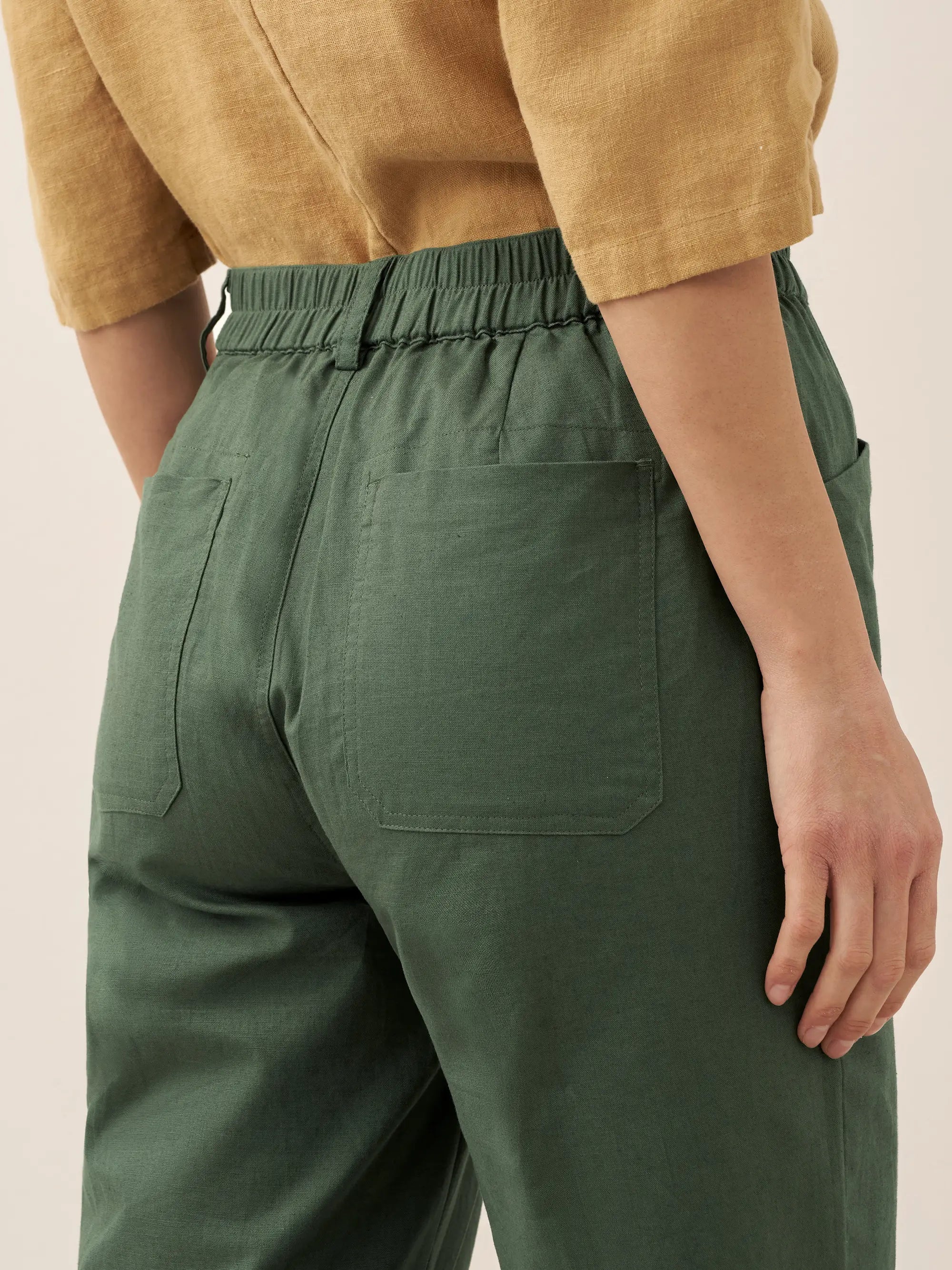 Linen Simple Button Fly Trousers HEIDI Linen Simple Button Fly Trousers HEIDI