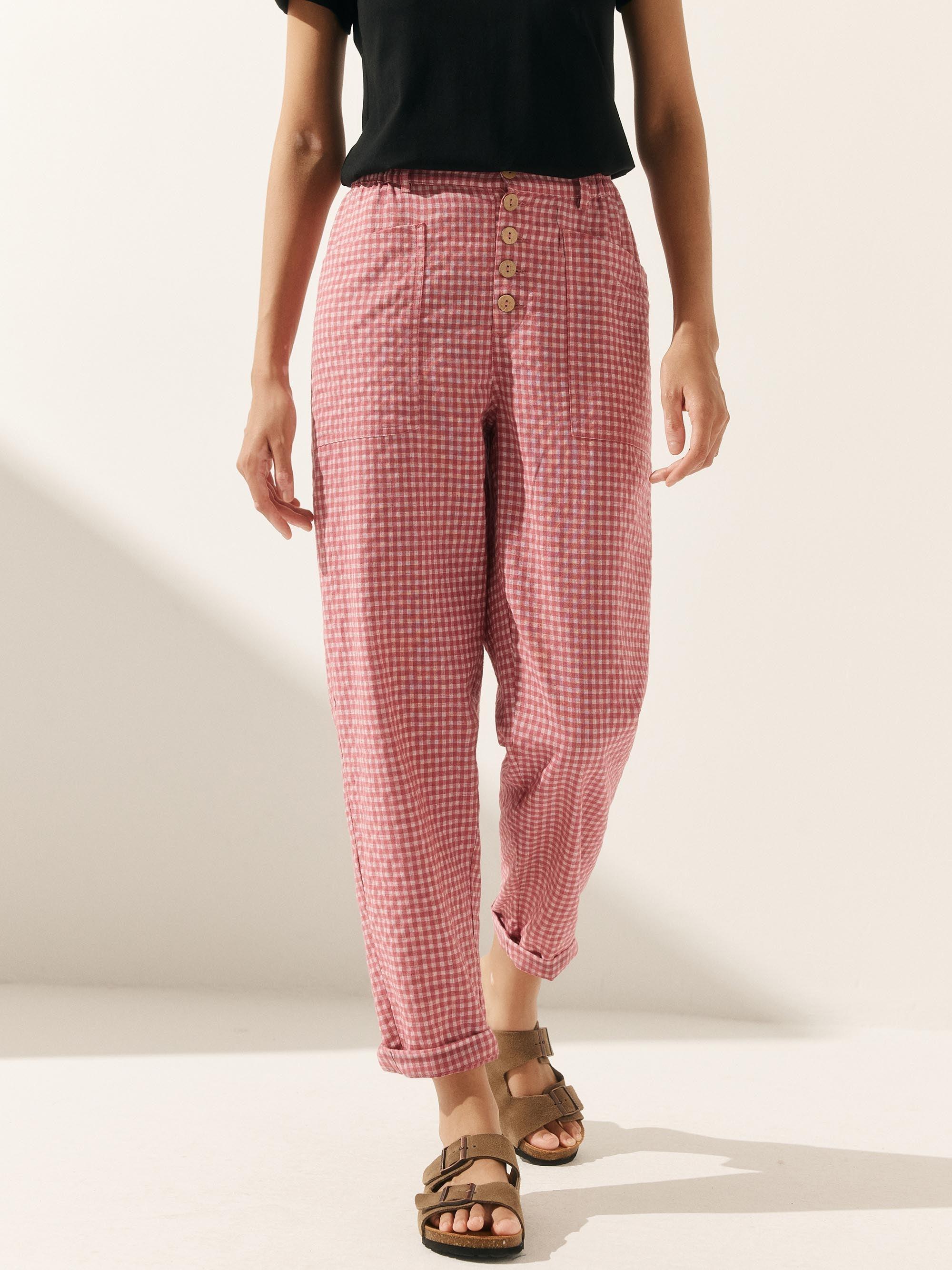Linen Simple Button Fly Trousers HEIDI Linen Simple Button Fly Trousers HEIDI