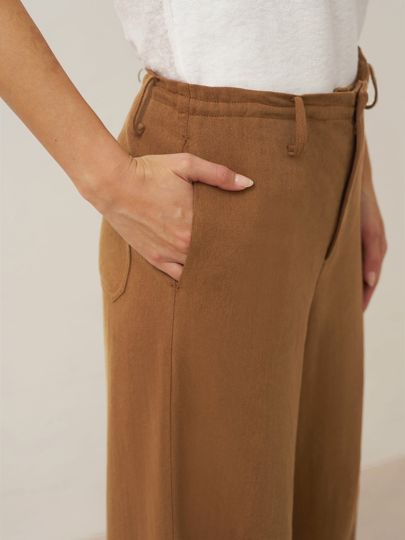 Tencel Linen Drawstring Straight Leg Pants RACHEL Tencel Linen Drawstring Straight Leg Pants RACHEL