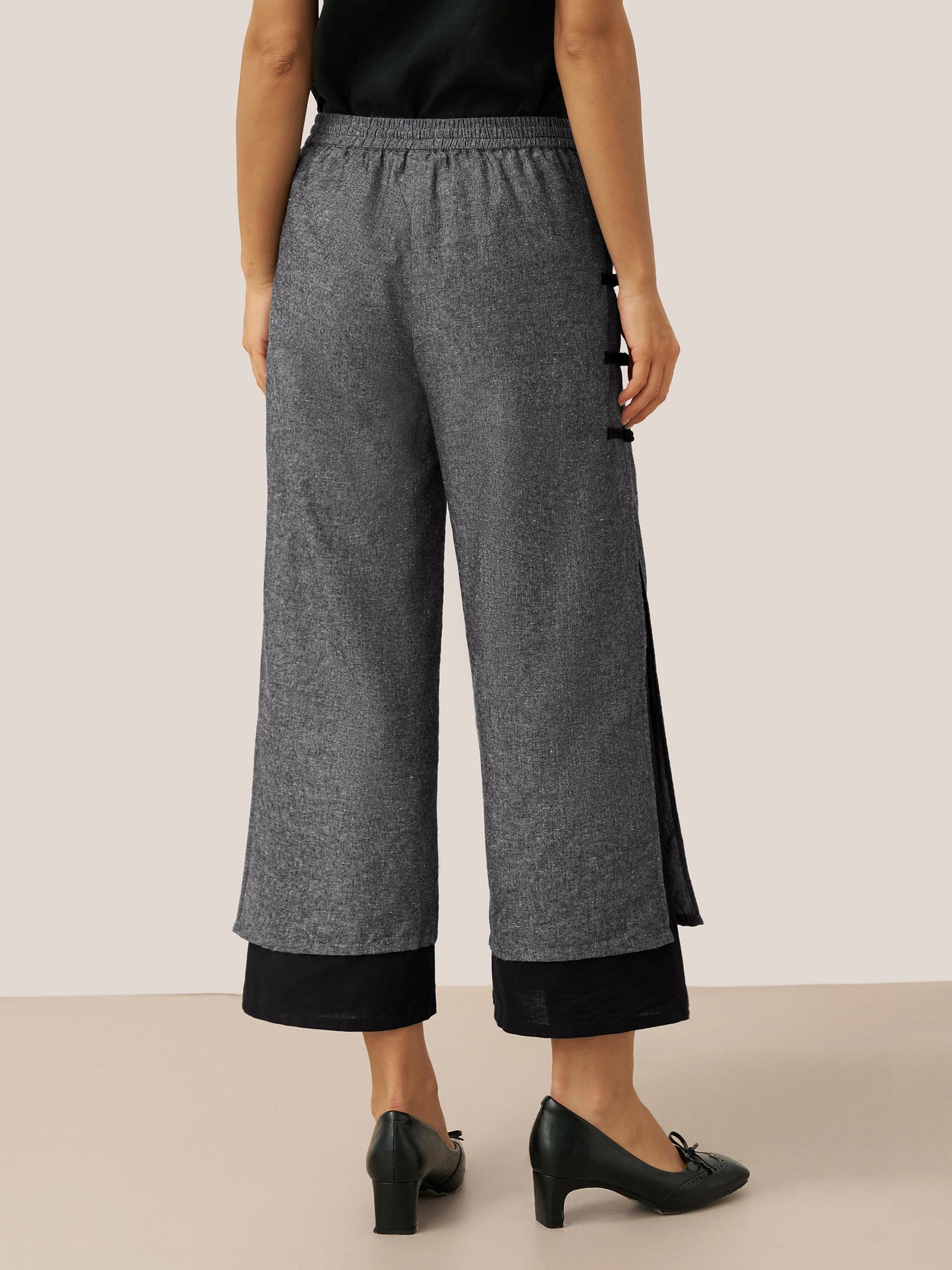 Linen Double Layer Handmade Capri Pants STELLA Linen Double Layer Handmade Capri Pants STELLA