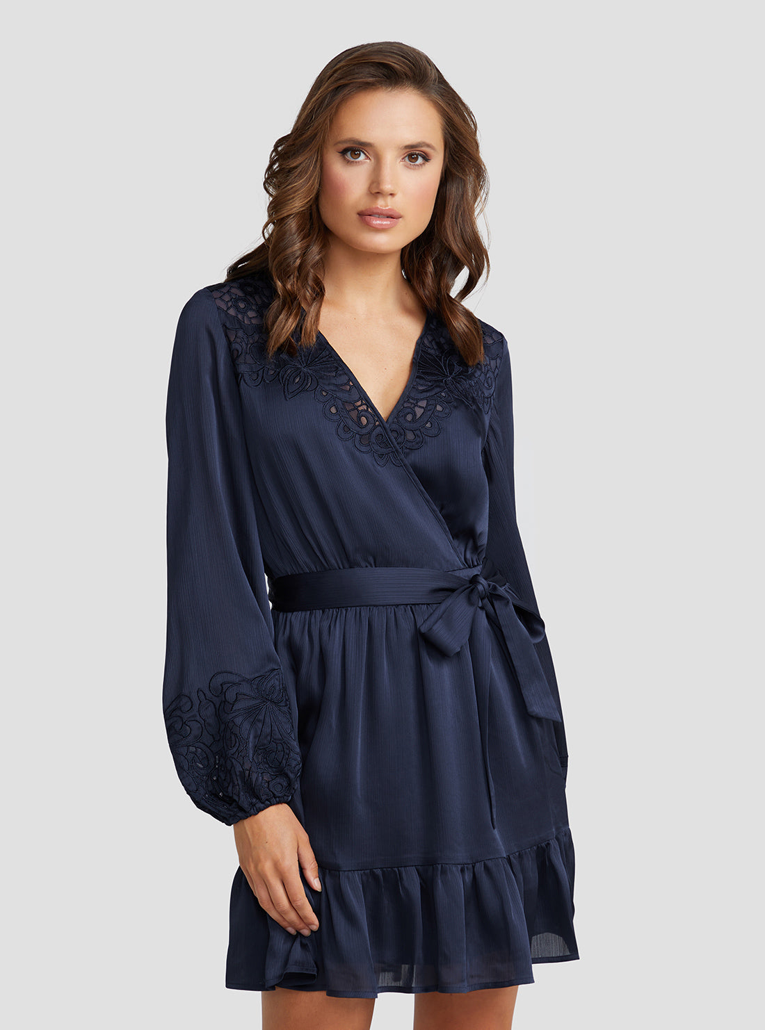 Blackened Blue Adora Wrap Mini Dress Blackened Blue Adora Wrap Mini Dress