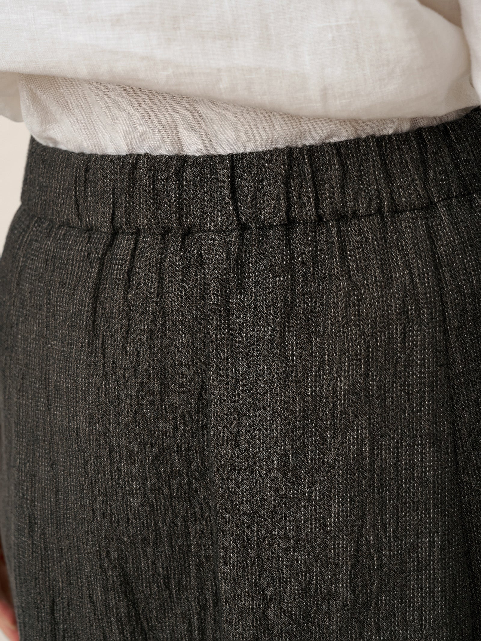 Linen Cocoon-Shaped Elastic Waist Skirt RHIANNON Linen Cocoon-Shaped Elastic Waist Skirt RHIANNON