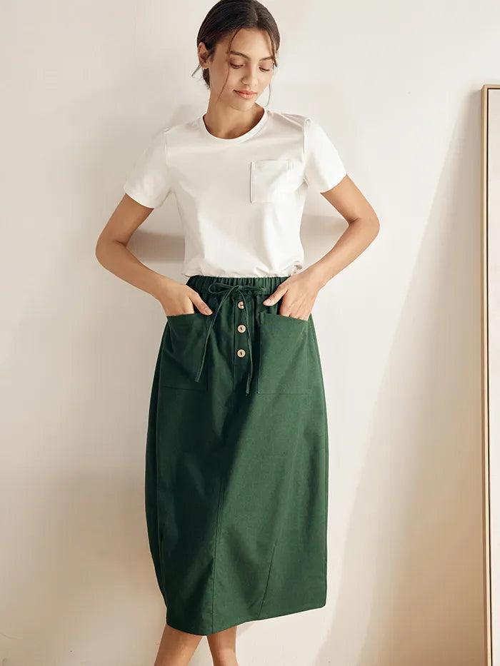 Stretch-Knit Bamboo Classic Basic Tee BELLE Stretch-Knit Bamboo Classic Basic Tee BELLE