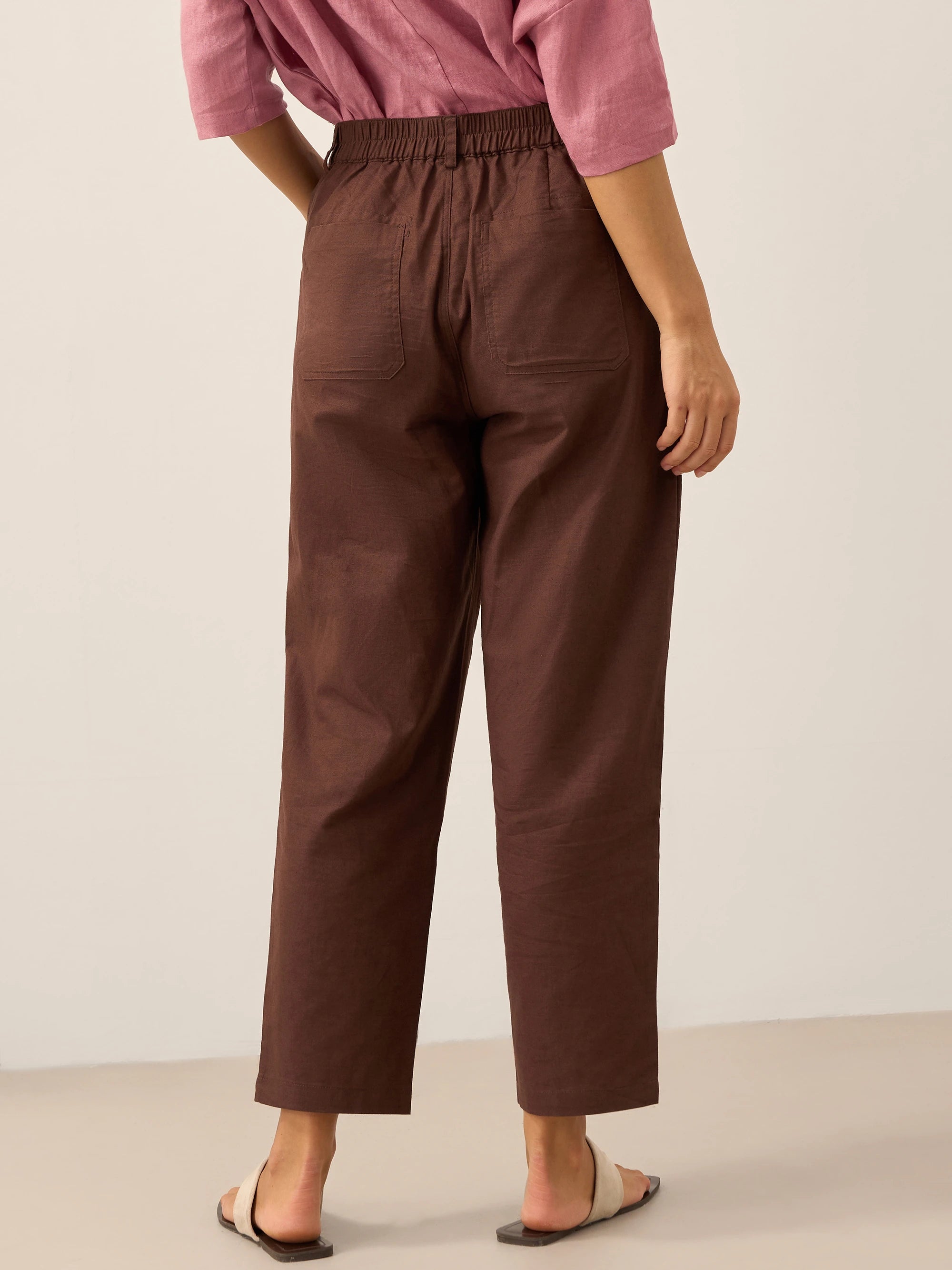 Linen Simple Button Fly Trousers HEIDI Linen Simple Button Fly Trousers HEIDI