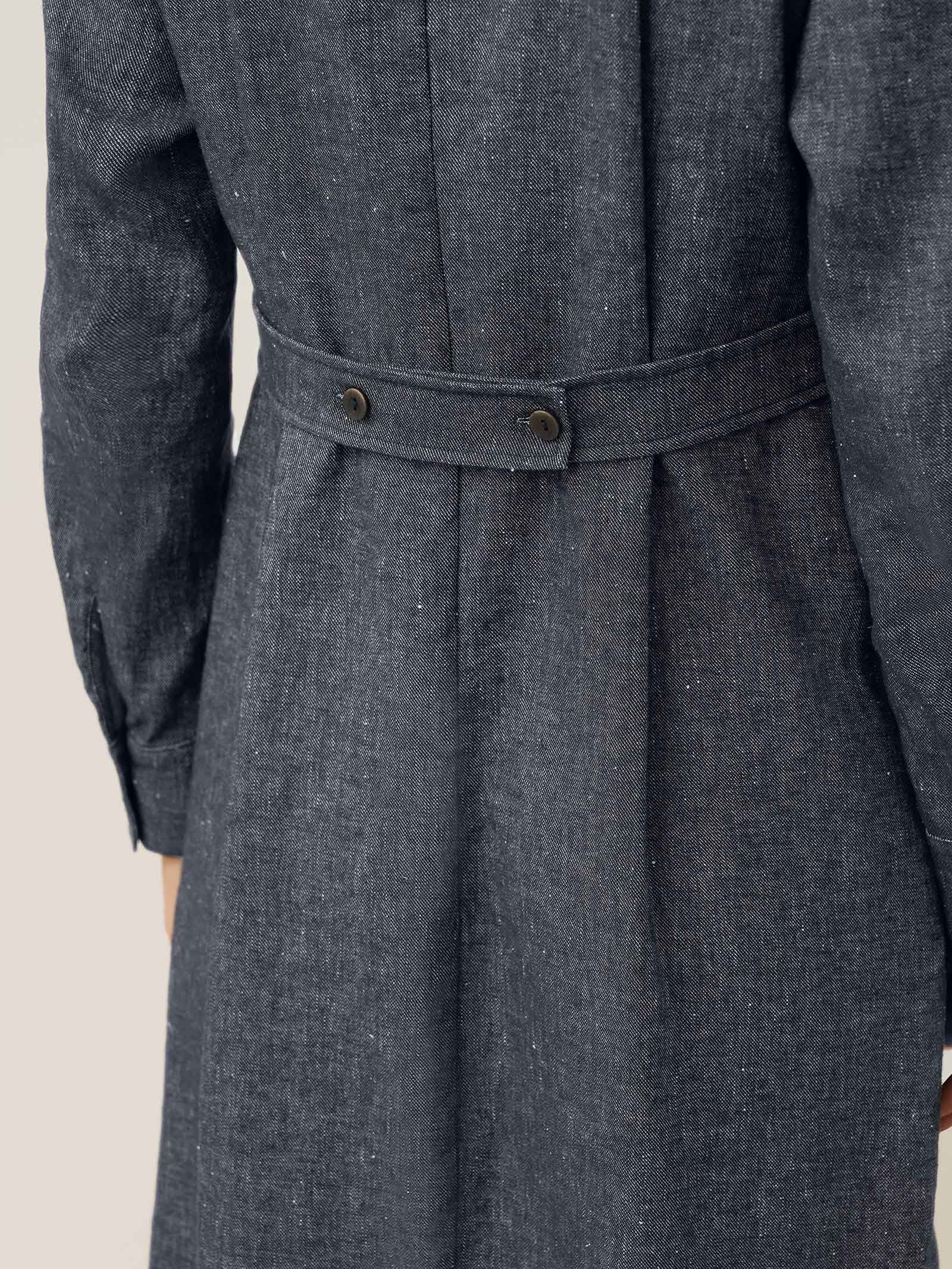 Linen Denim Texture Jacket Dress HANNAH Linen Denim Texture Jacket Dress HANNAH