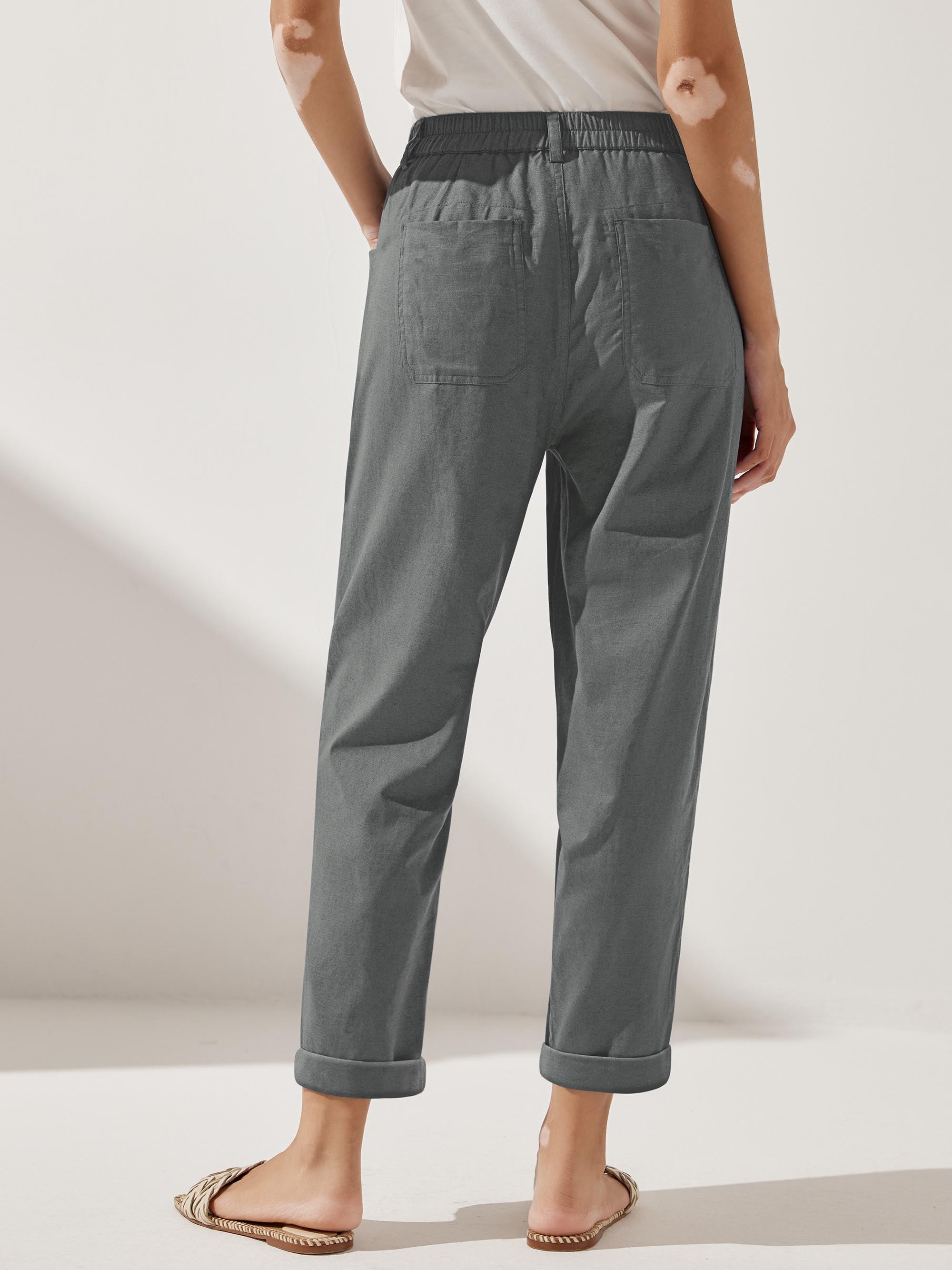Linen Simple Button Fly Trousers HEIDI Linen Simple Button Fly Trousers HEIDI