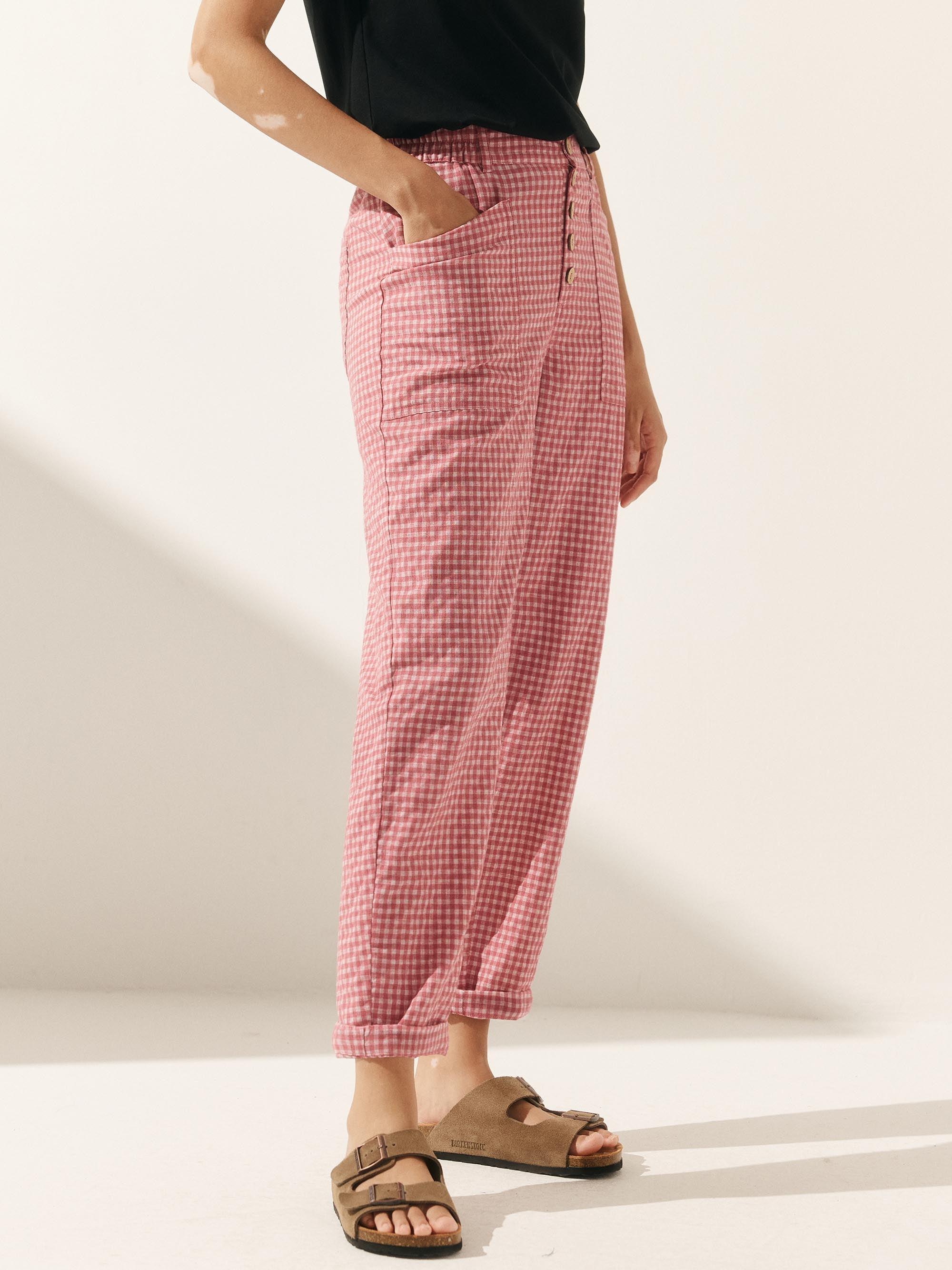 Linen Simple Button Fly Trousers HEIDI Linen Simple Button Fly Trousers HEIDI