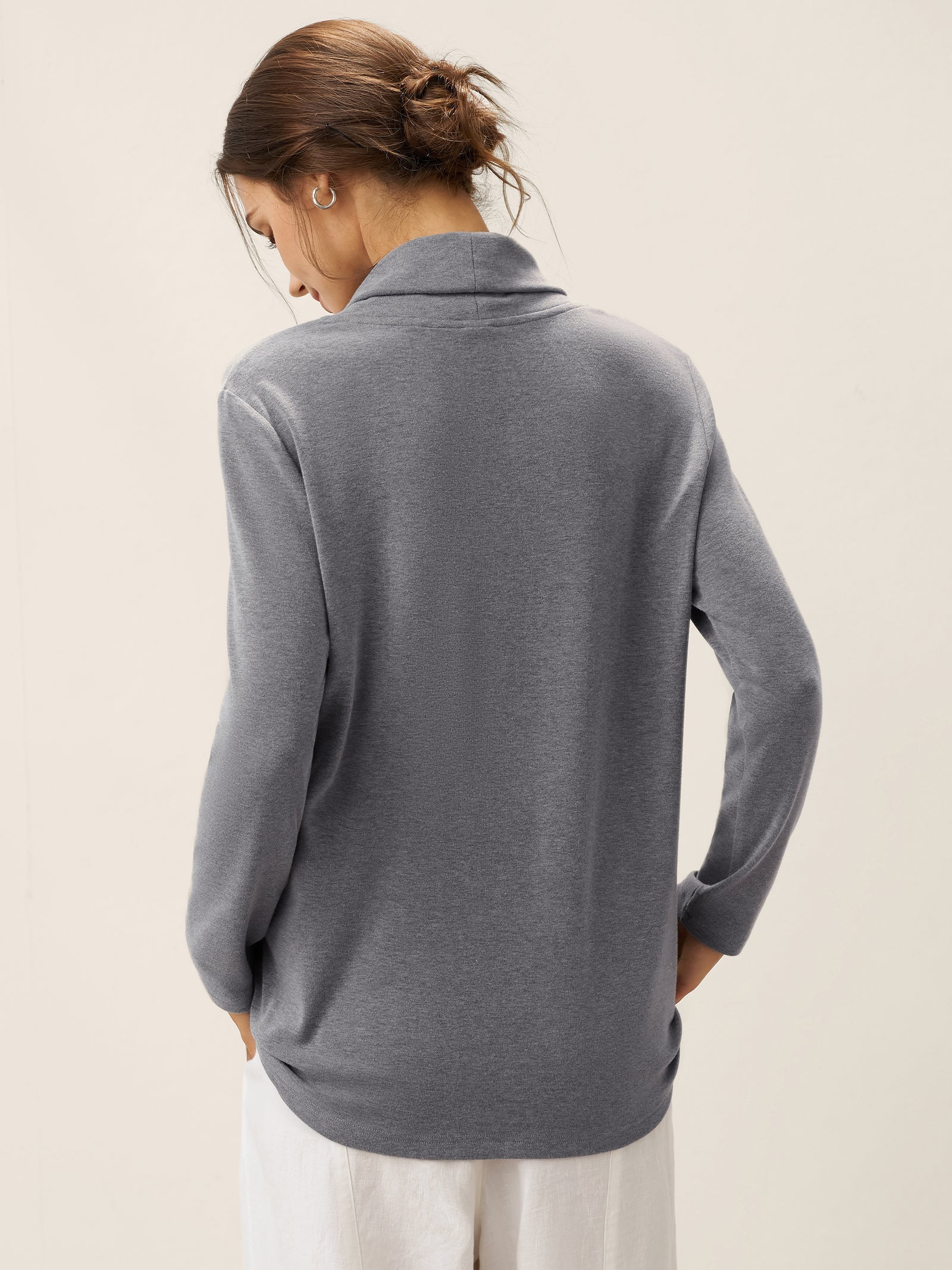 Mock Neck Buttoned Stretch Top ZARIA Mock Neck Buttoned Stretch Top ZARIA