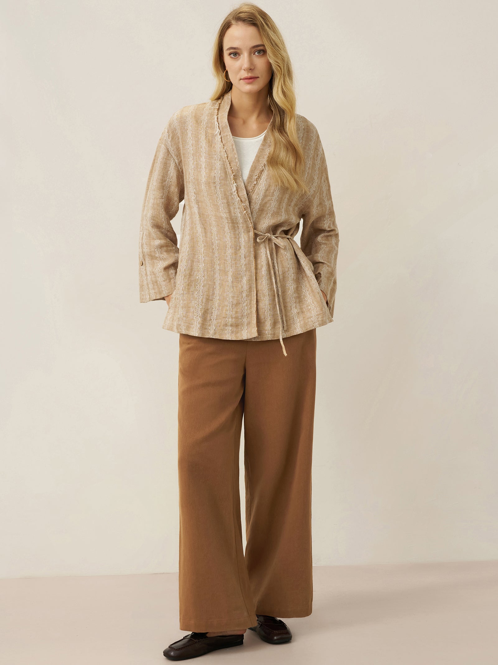 Tencel Linen Drawstring Straight Leg Pants RACHEL Tencel Linen Drawstring Straight Leg Pants RACHEL