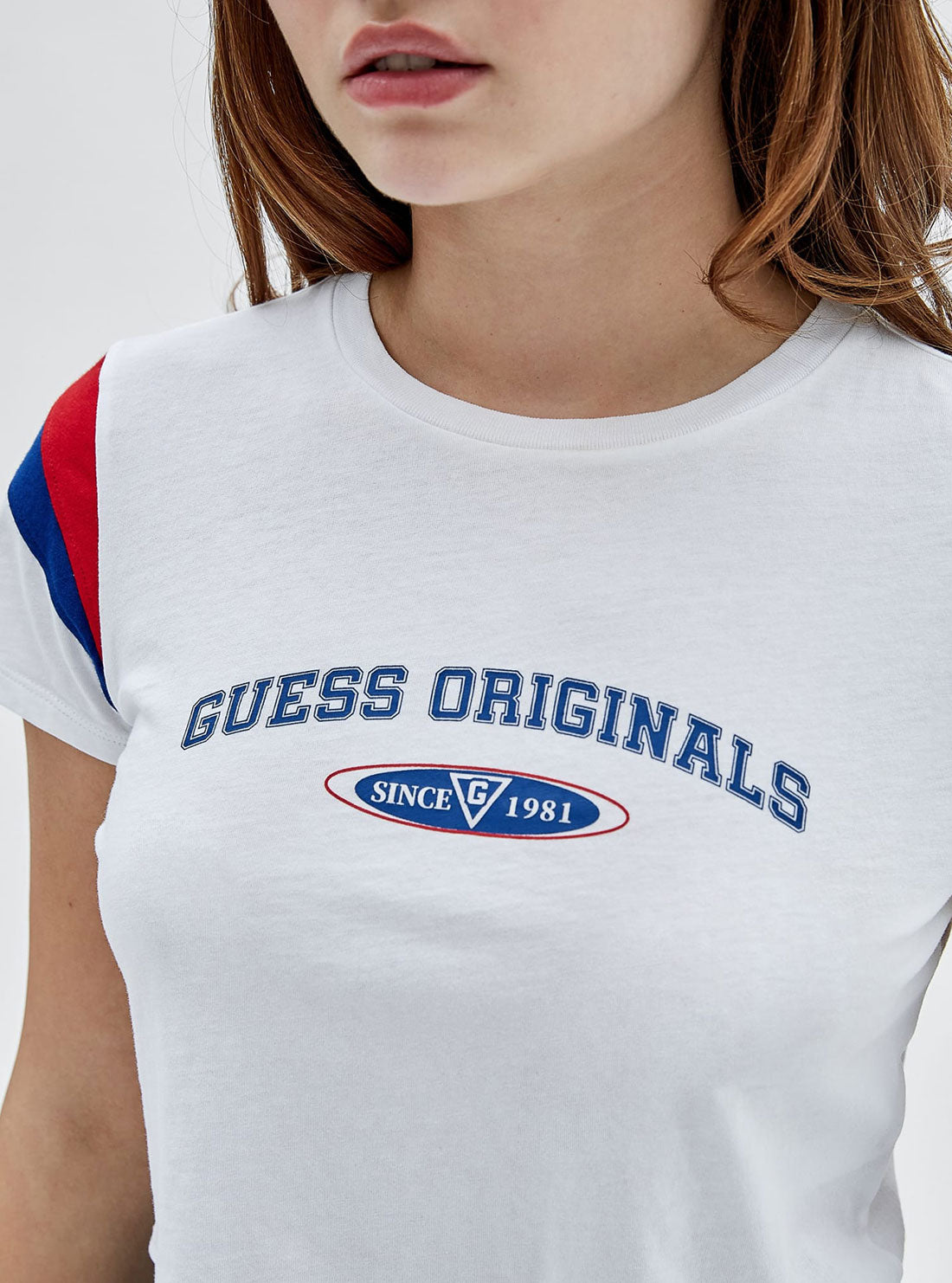 Guess Originals White Natashia Crop Baby T-Shirt