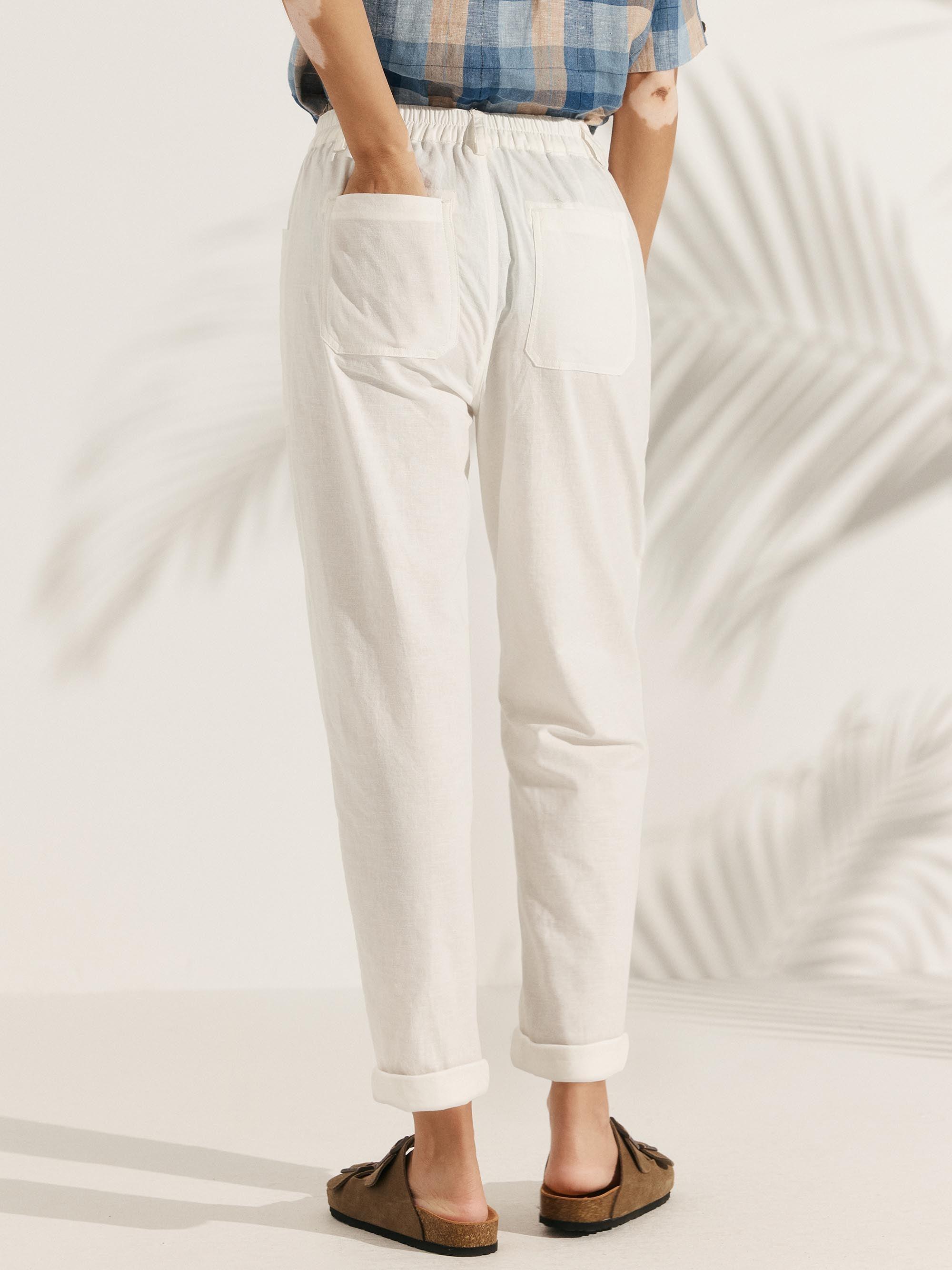 Linen Simple Button Fly Trousers HEIDI Linen Simple Button Fly Trousers HEIDI