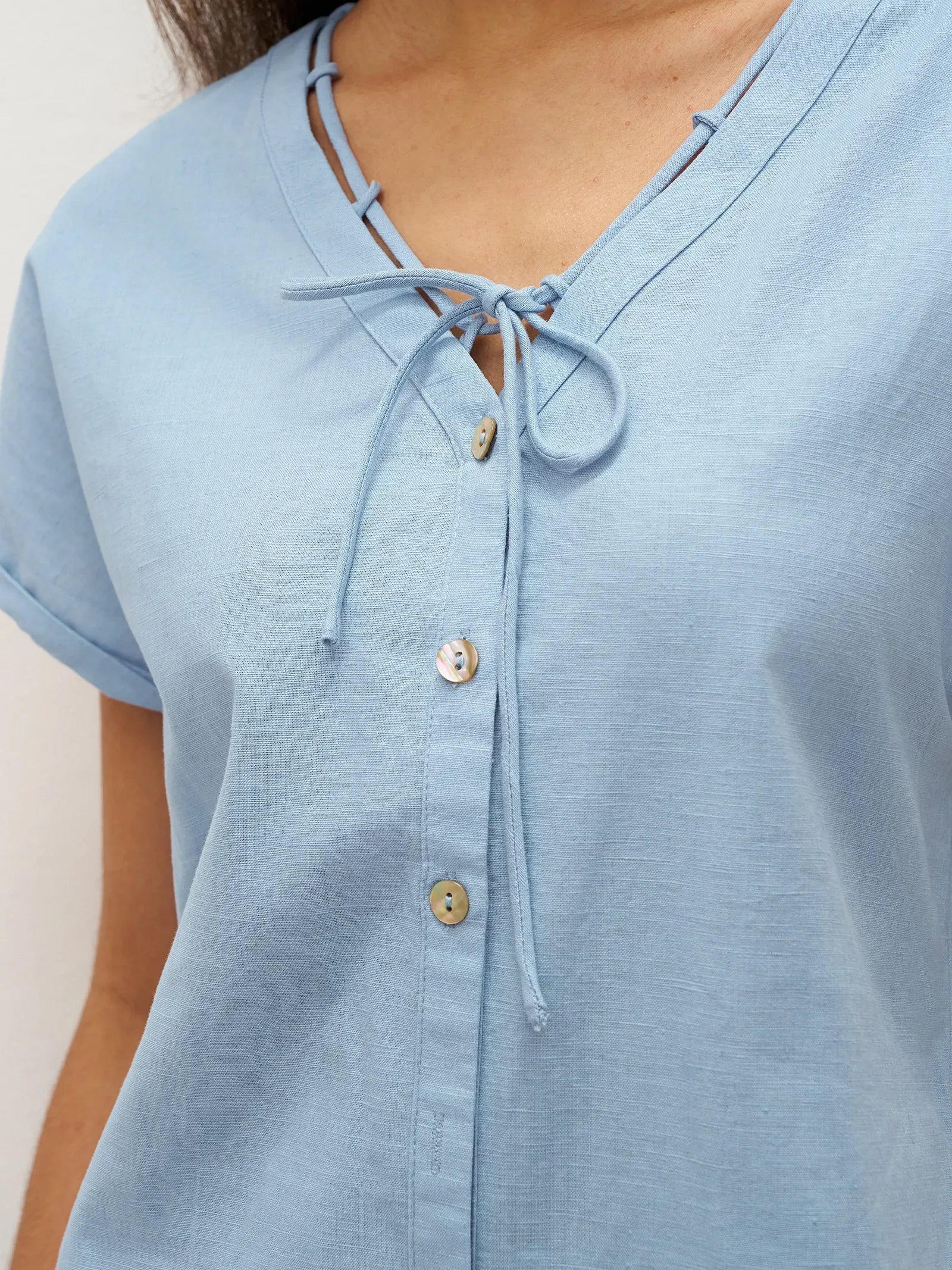 Linen Ladder Tie Simple Dress TAMARA Linen Ladder Tie Simple Dress TAMARA