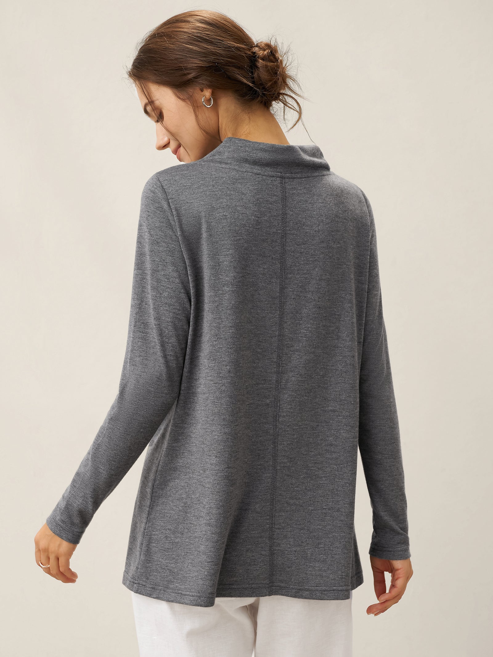 Asymmetric Cowl Neck Stretch Top TATIANA Asymmetric Cowl Neck Stretch Top TATIANA
