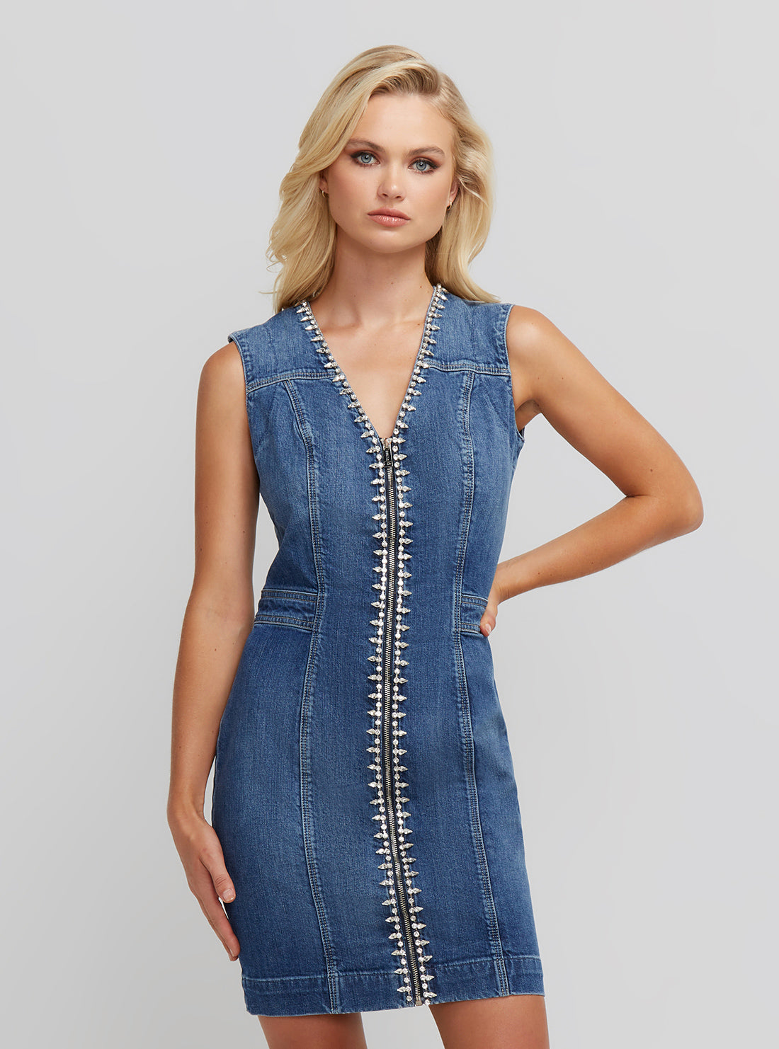 Eco Blue Denim Naira Mini Dress Eco Blue Denim Naira Mini Dress