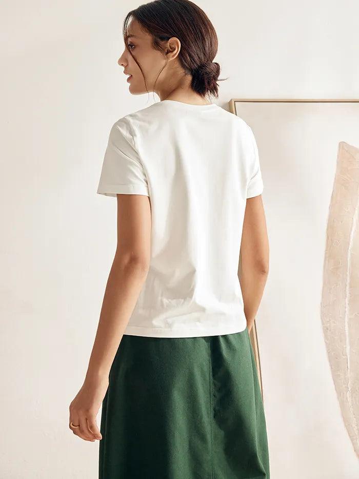 Stretch-Knit Bamboo Classic Basic Tee BELLE Stretch-Knit Bamboo Classic Basic Tee BELLE
