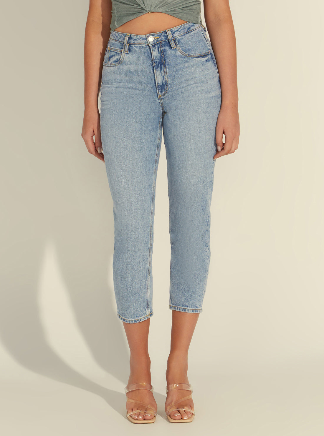 High-Rise Straight Leg Mom Denim Jeans In Authentic Light Wash High-Rise Straight Leg Mom Denim Jeans In Authentic Light Wash