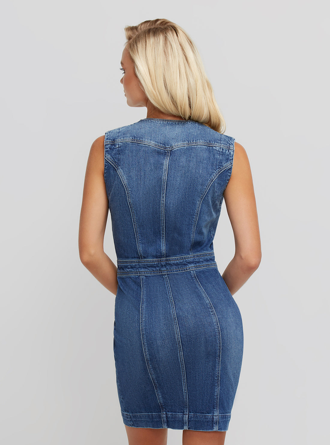 Eco Blue Denim Naira Mini Dress Eco Blue Denim Naira Mini Dress