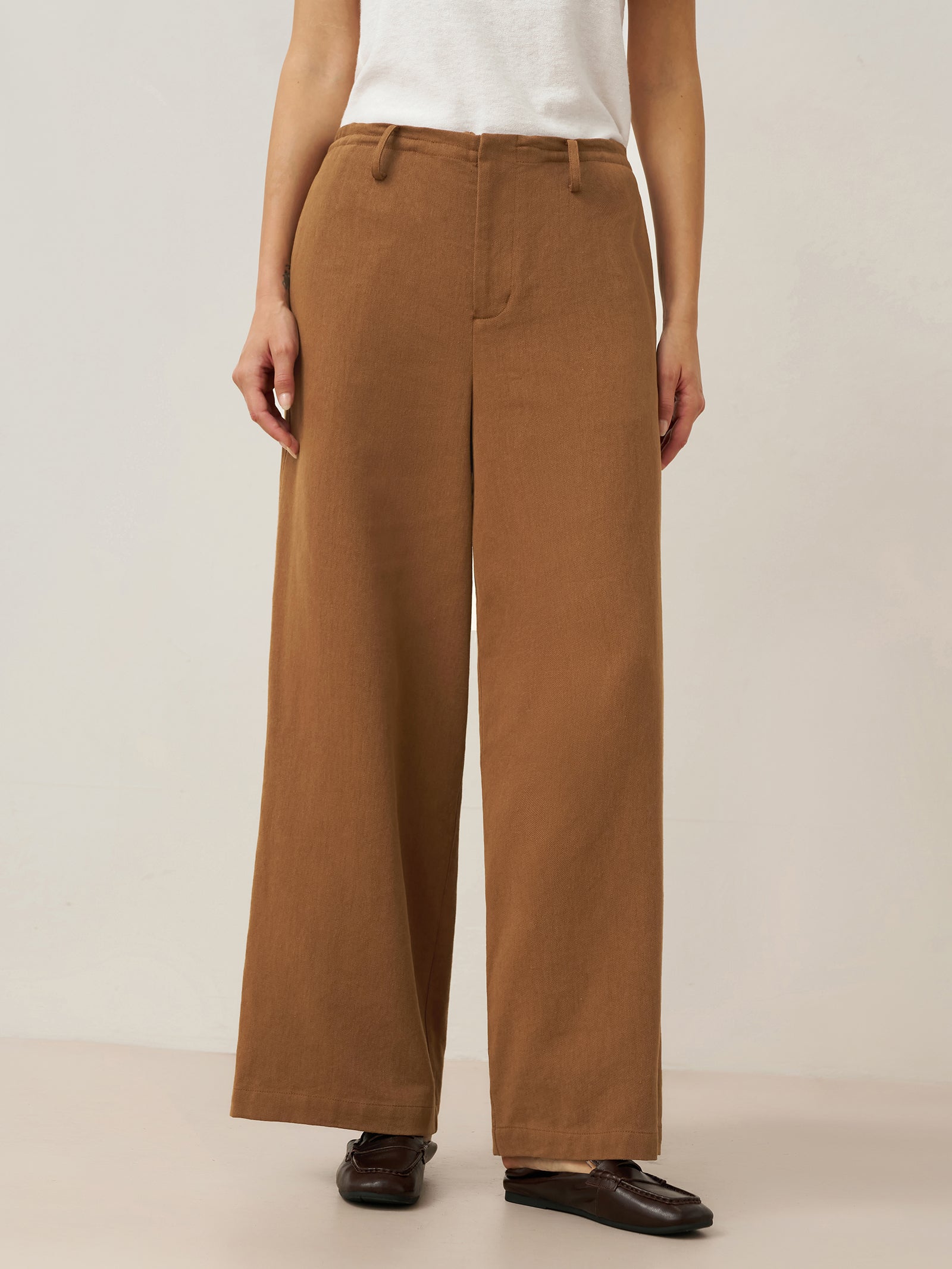 Tencel Linen Drawstring Straight Leg Pants RACHEL Tencel Linen Drawstring Straight Leg Pants RACHEL