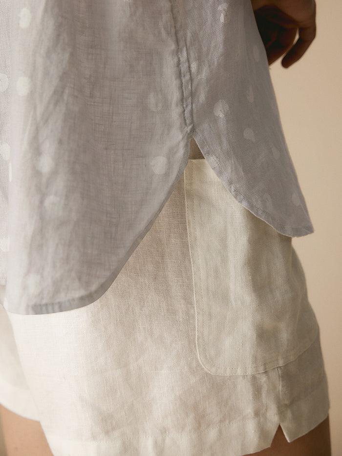 Linen Polka Dots Oversized Linen Shirt CANDICE Linen Polka Dots Oversized Linen Shirt CANDICE