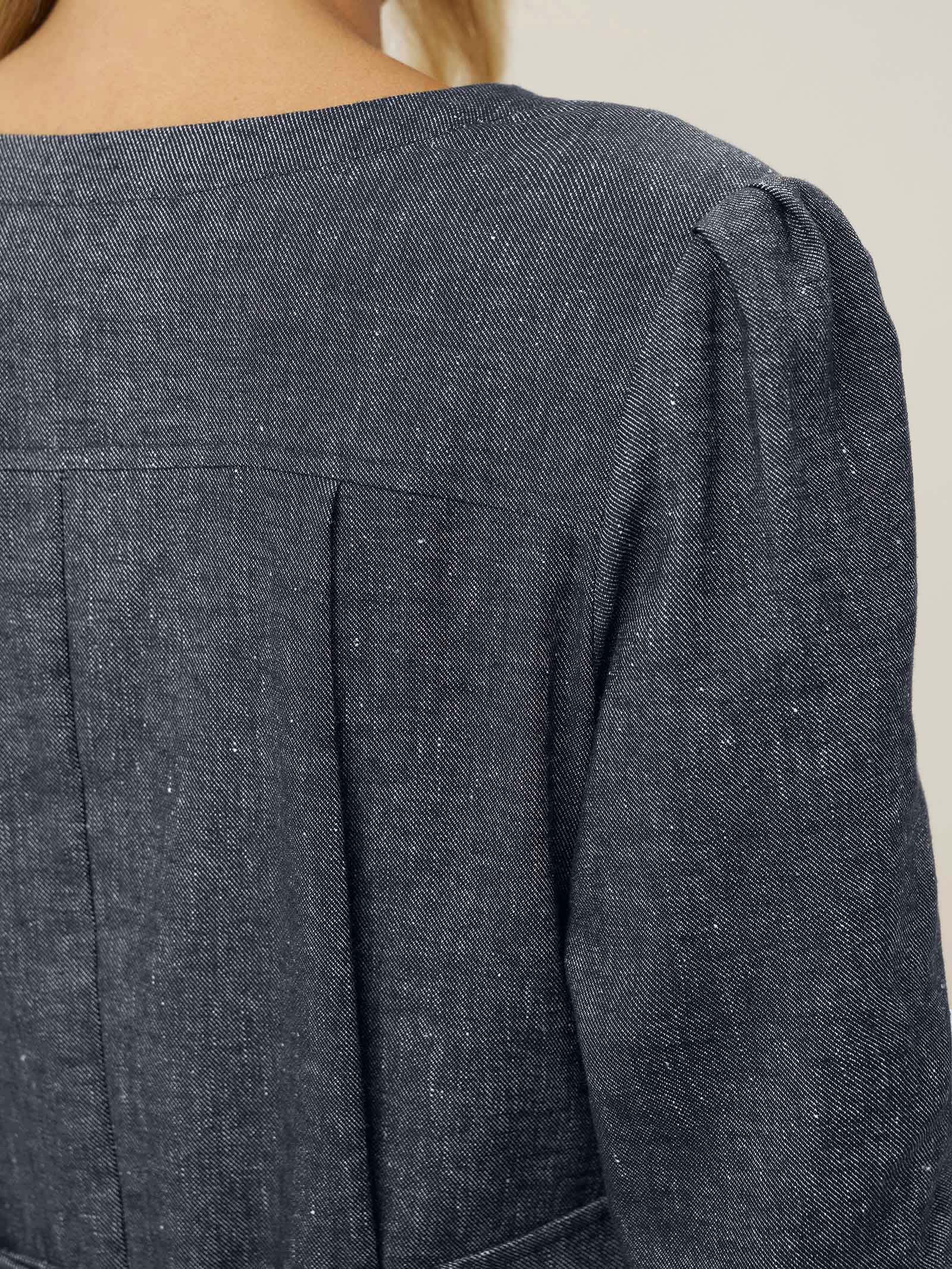Linen Denim Texture Jacket Dress HANNAH Linen Denim Texture Jacket Dress HANNAH