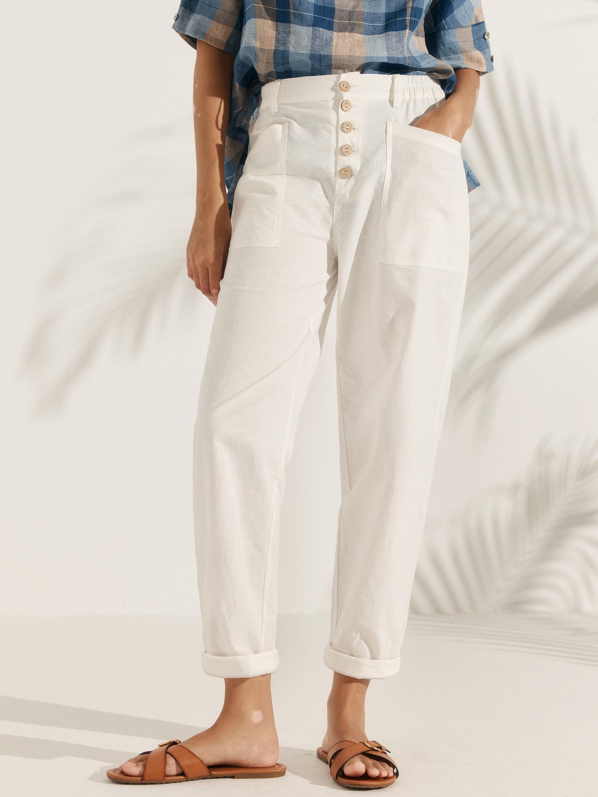 Linen Simple Button Fly Trousers HEIDI Linen Simple Button Fly Trousers HEIDI