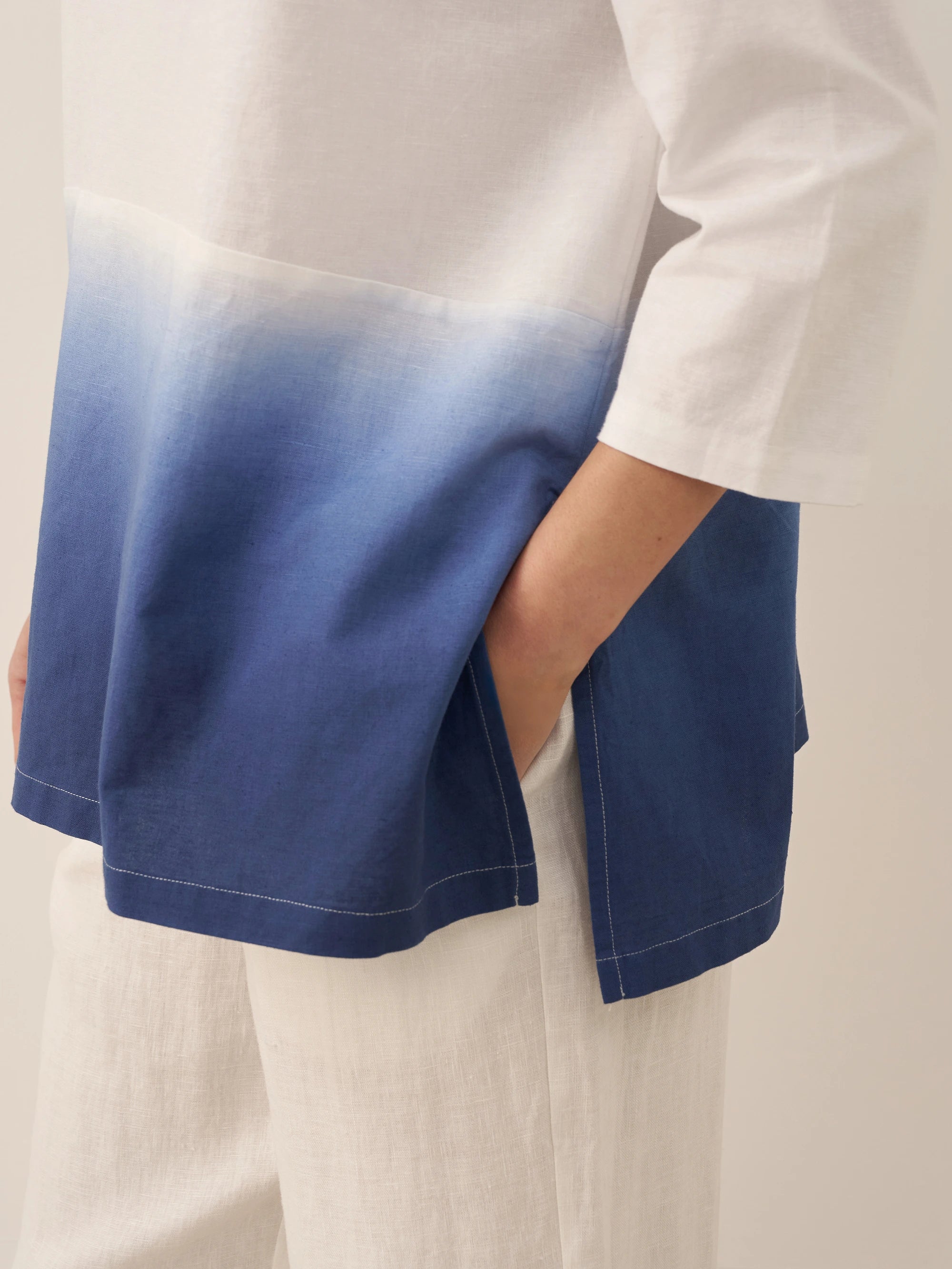 Linen White Boat Neck Oversized Top AVA Linen White Boat Neck Oversized Top AVA