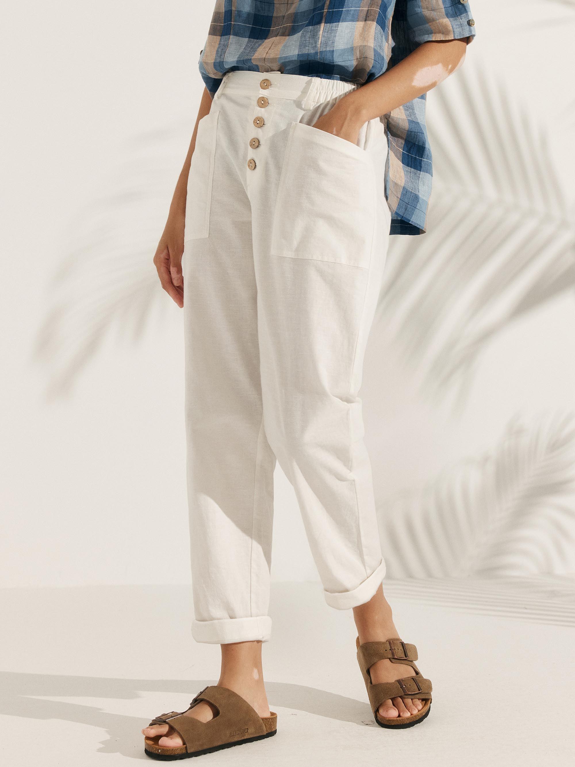 Linen Simple Button Fly Trousers HEIDI Linen Simple Button Fly Trousers HEIDI