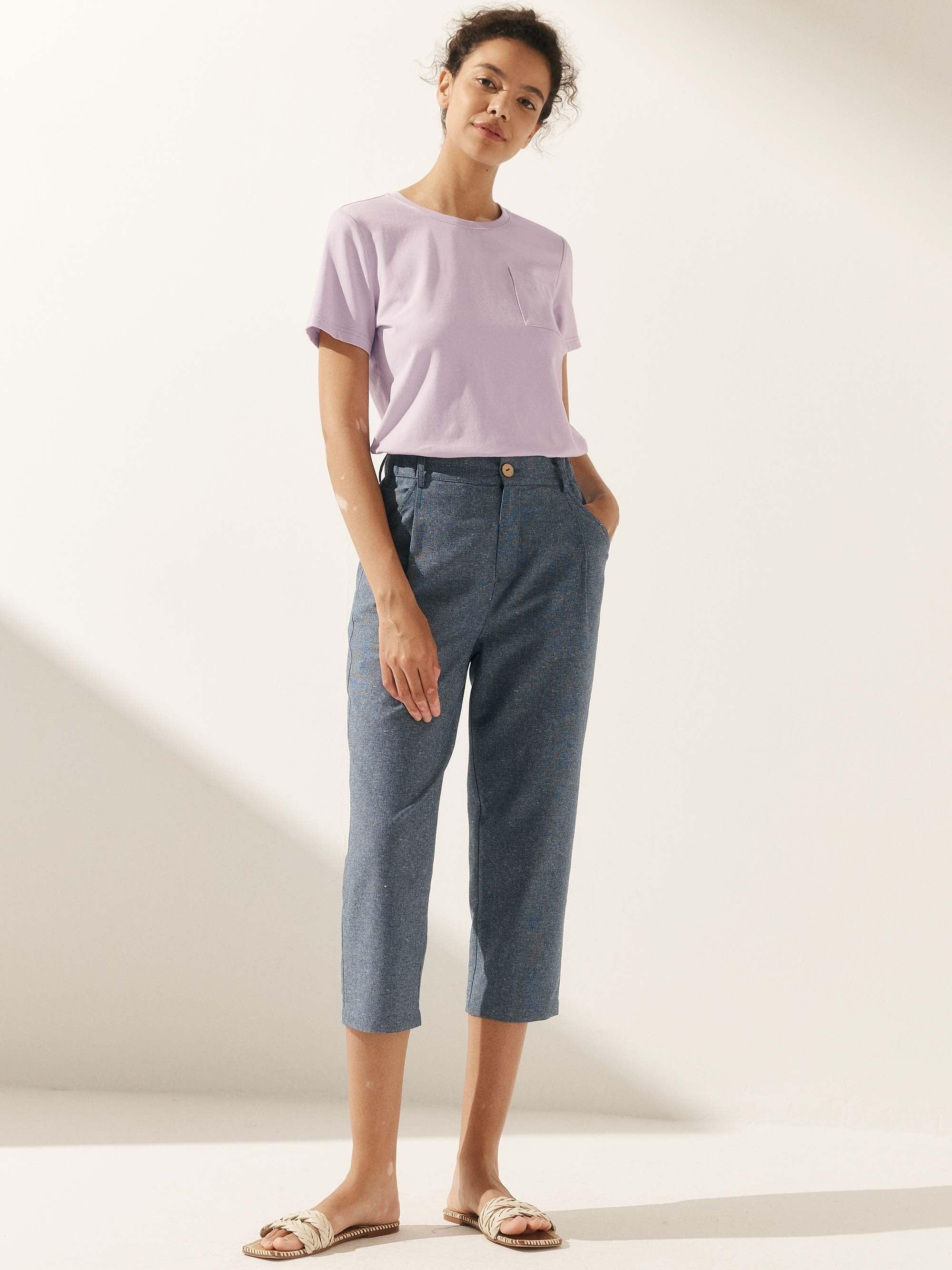 Stretch-Knit Bamboo Classic Basic Tee BELLE Stretch-Knit Bamboo Classic Basic Tee BELLE