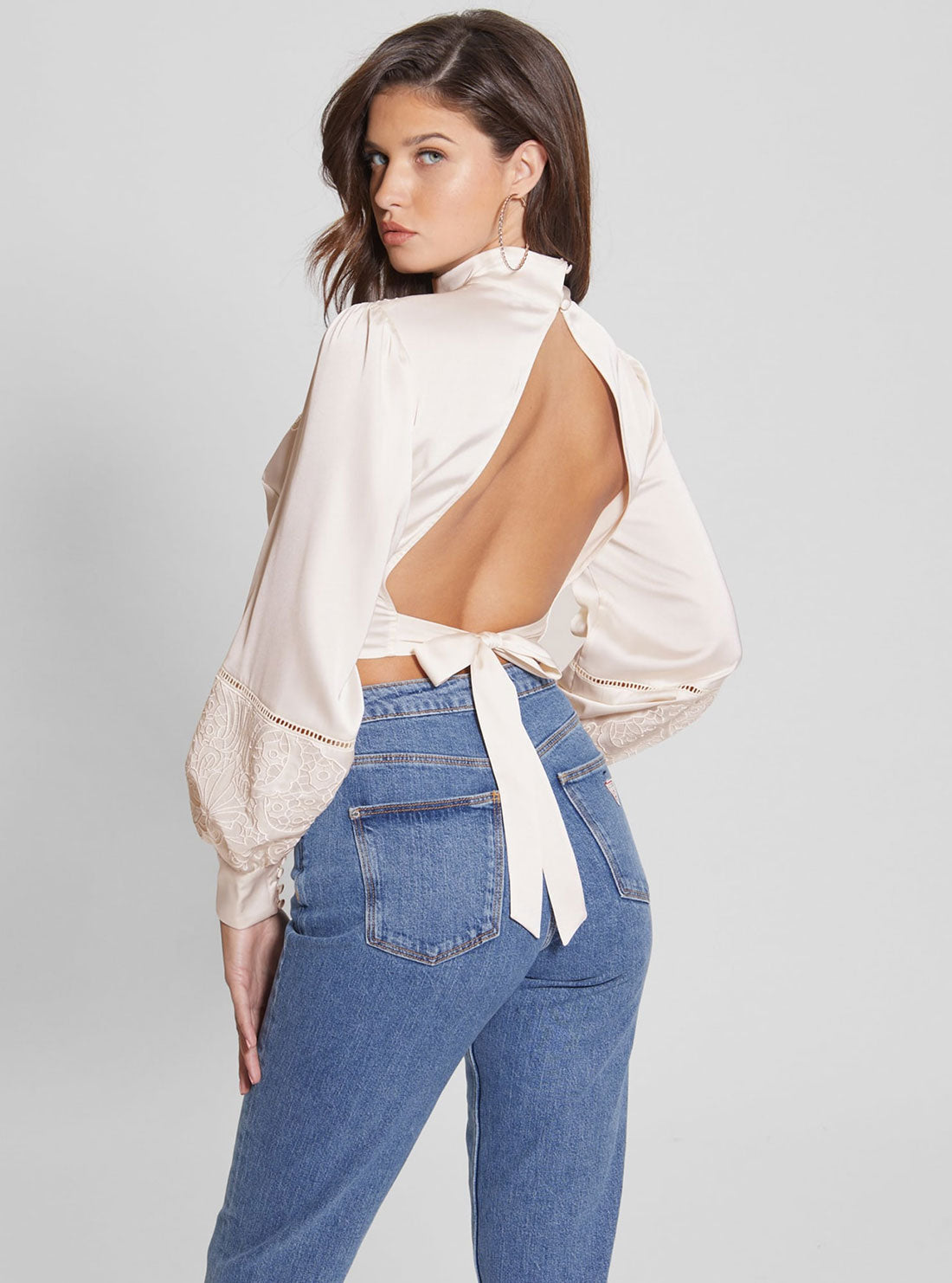 Eco Cream White Angela Open Back Top Eco Cream White Angela Open Back Top
