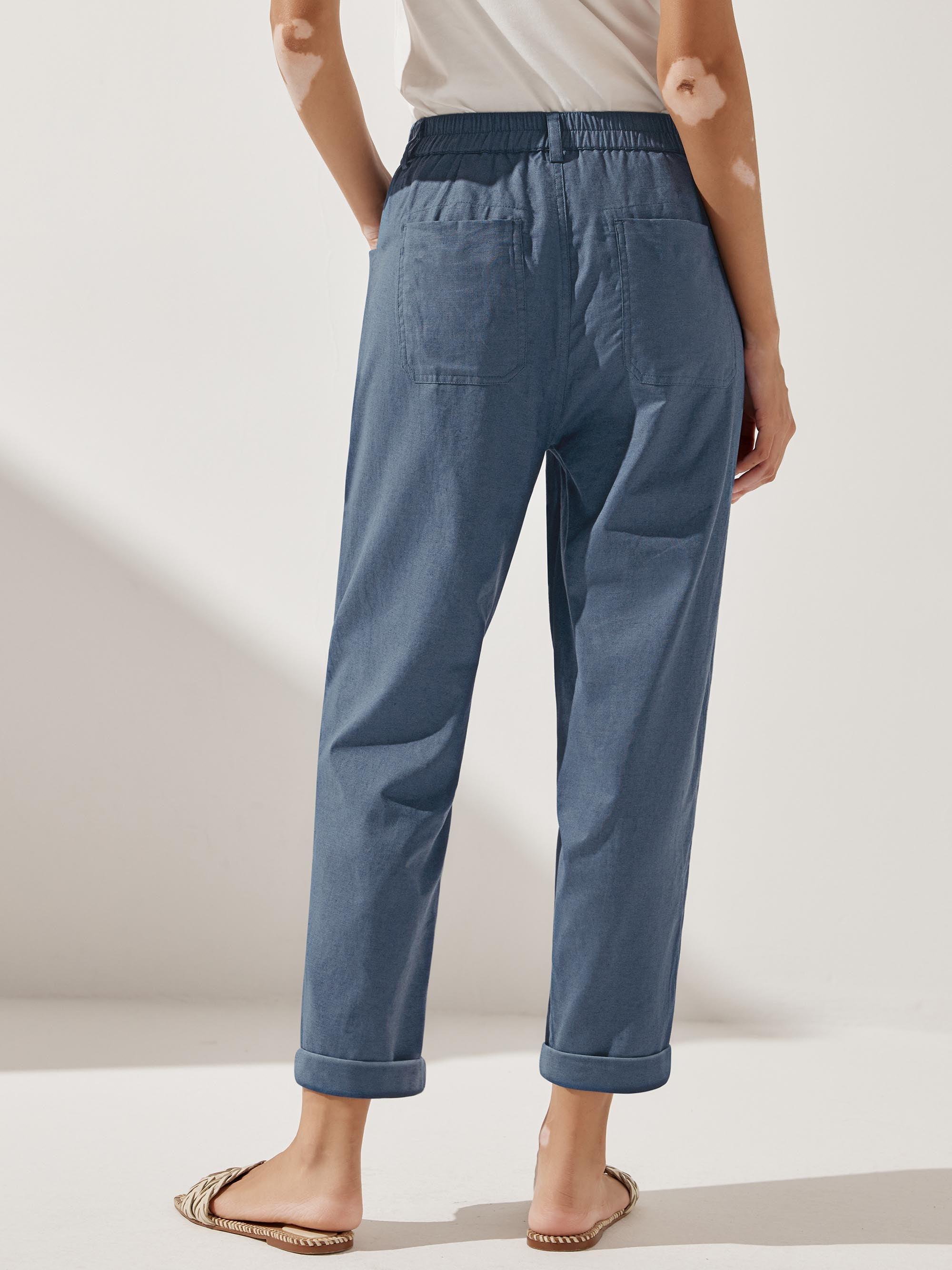 Linen Simple Button Fly Trousers HEIDI Linen Simple Button Fly Trousers HEIDI
