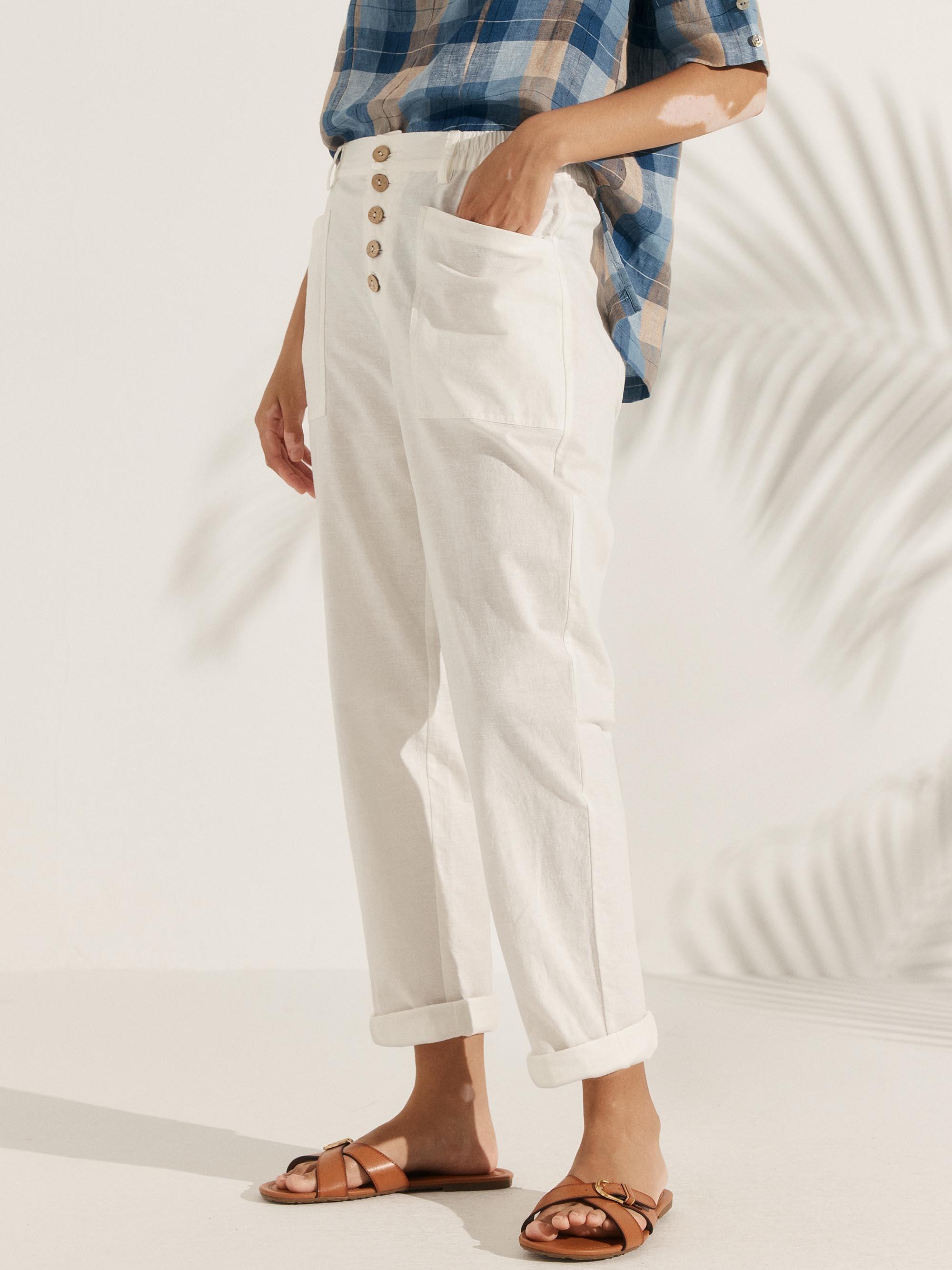 Linen Simple Button Fly Trousers HEIDI Linen Simple Button Fly Trousers HEIDI