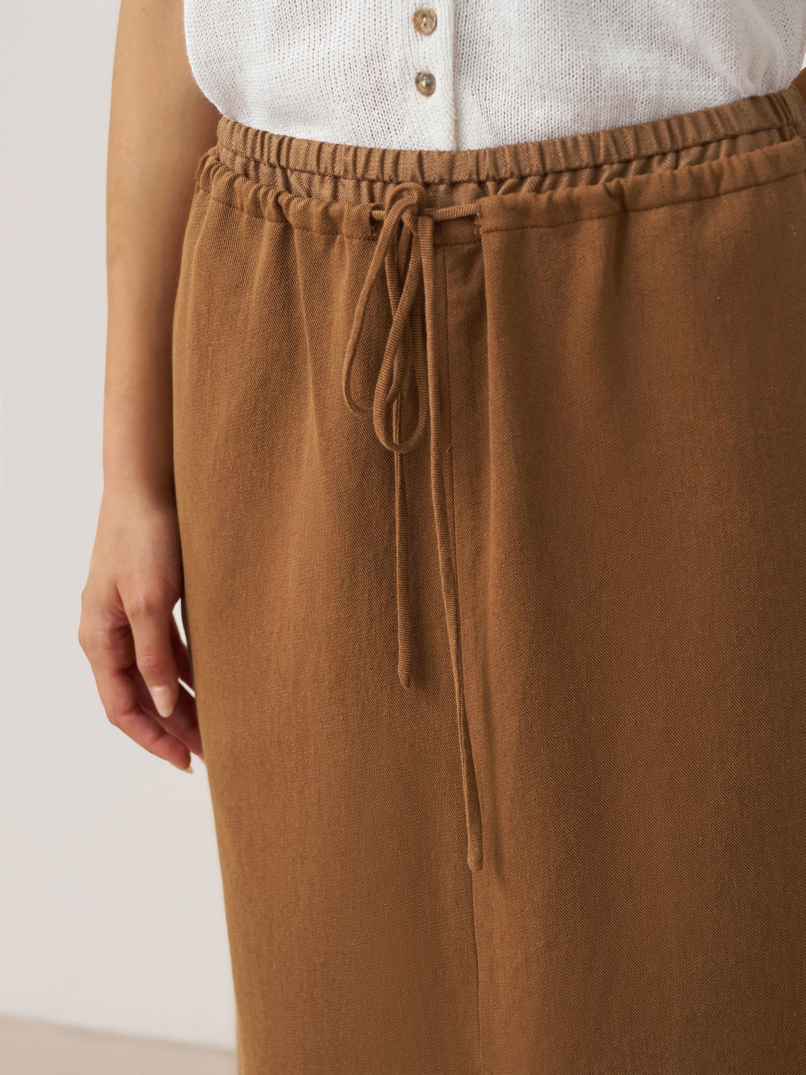 Tencel Linen Drawstring Split Maxi Skirt SAMANTHA Tencel Linen Drawstring Split Maxi Skirt SAMANTHA