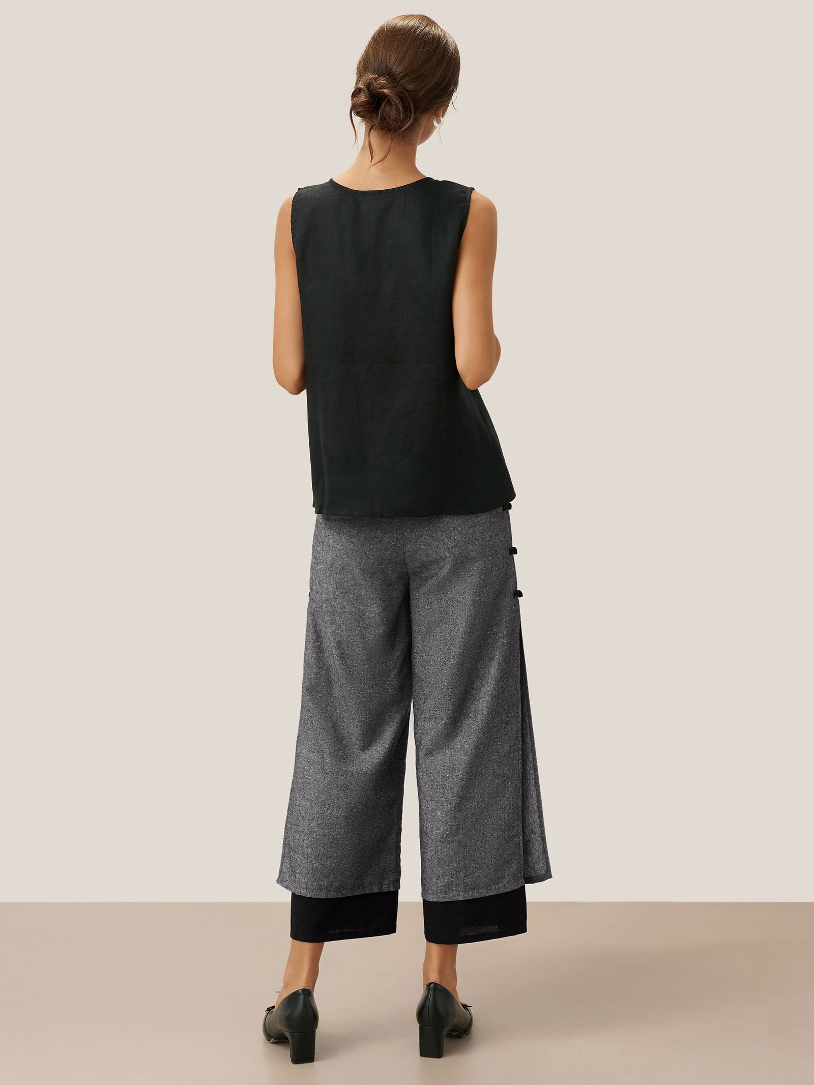 Linen Double Layer Handmade Capri Pants STELLA Linen Double Layer Handmade Capri Pants STELLA
