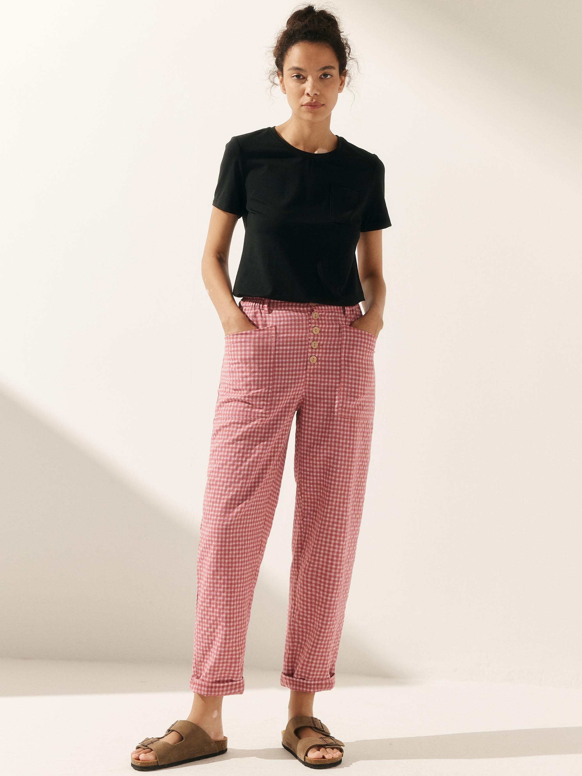 Linen Simple Button Fly Trousers HEIDI Linen Simple Button Fly Trousers HEIDI