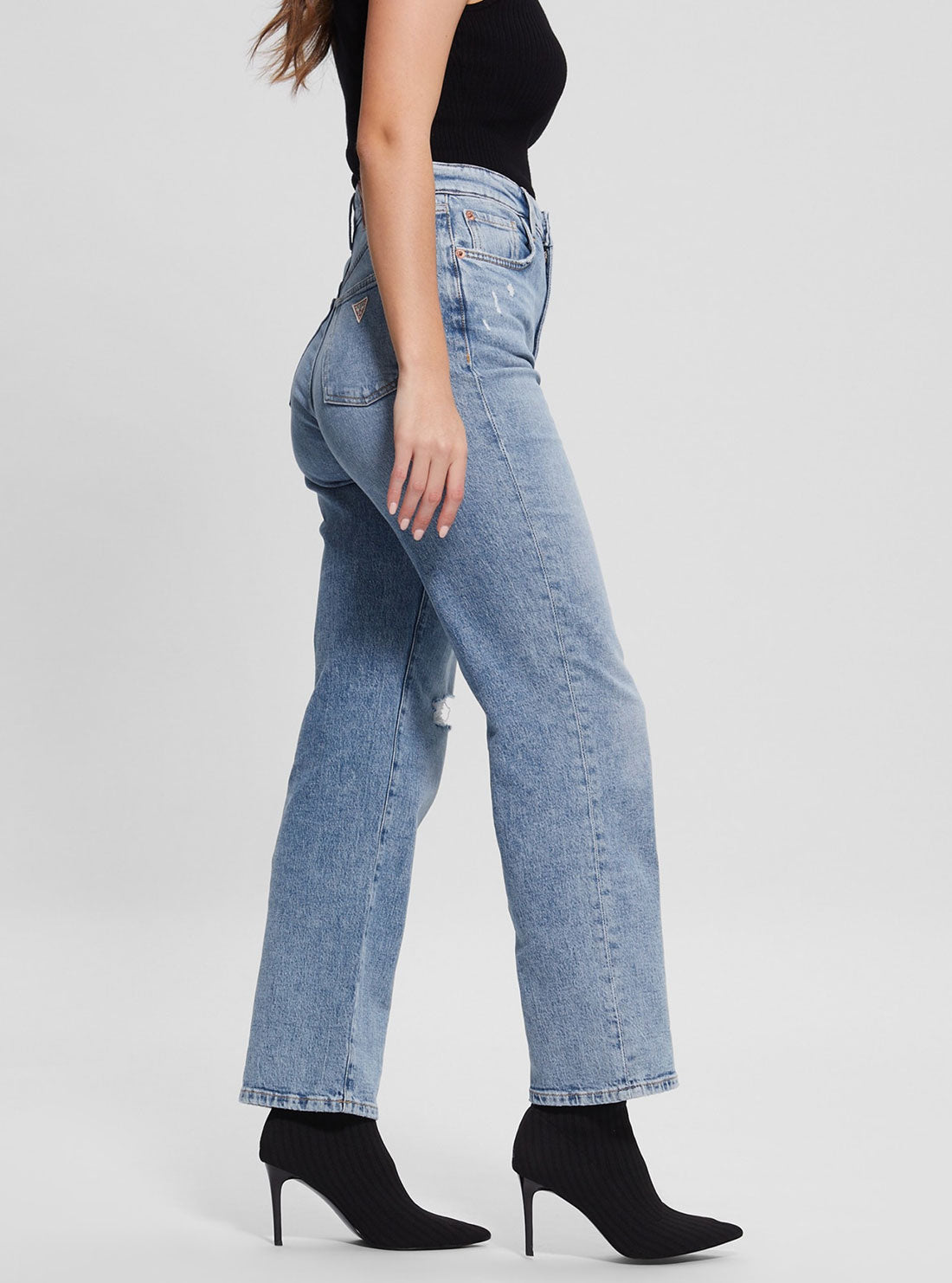 Eco High-Rise Melrose Wide Leg Denim Jeans In Target Blue Wash Eco High-Rise Melrose Wide Leg Denim Jeans In Target Blue Wash