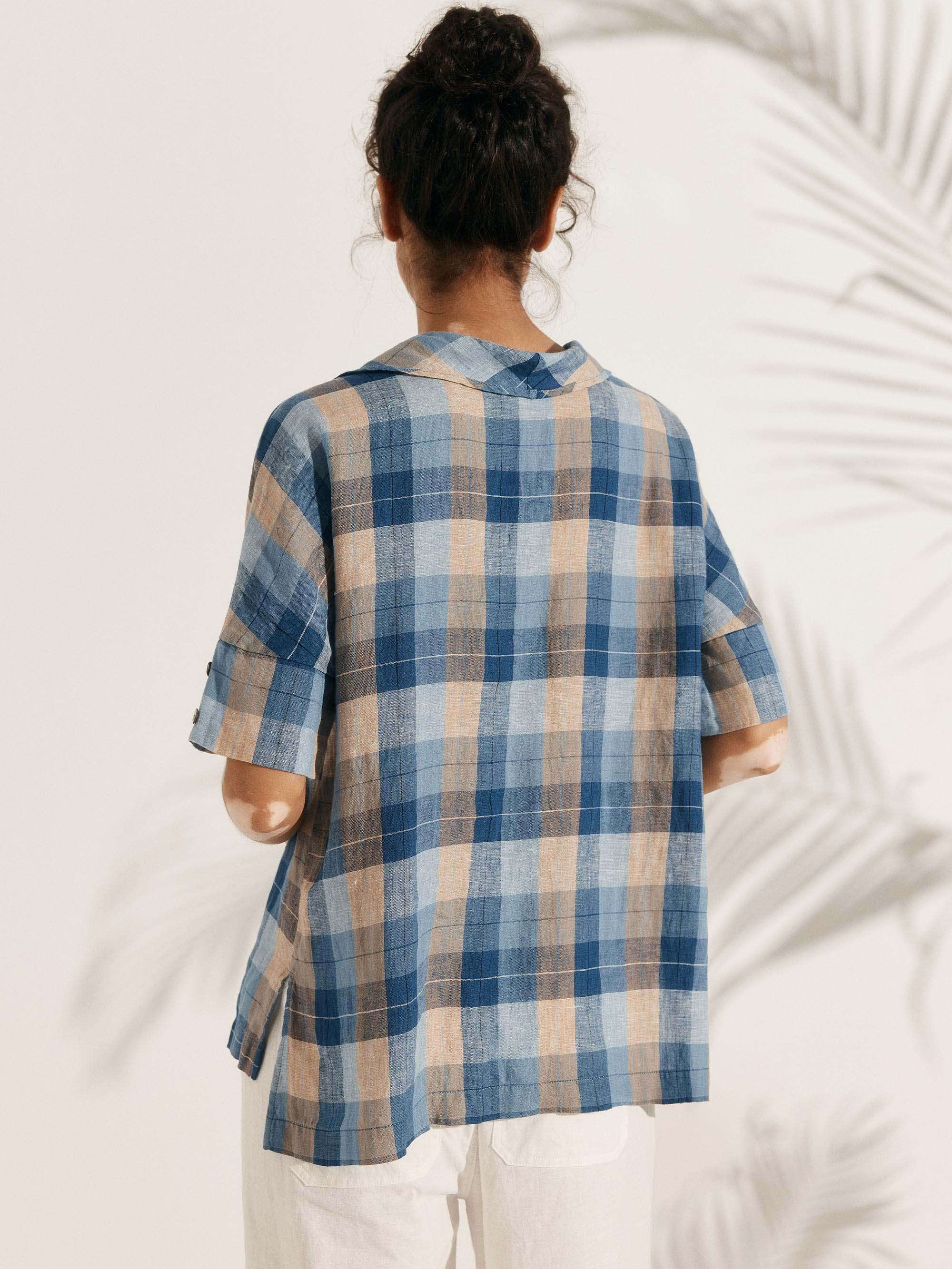 Linen V Neck Short Sleeve Shirt PENNY Linen V Neck Short Sleeve Shirt PENNY