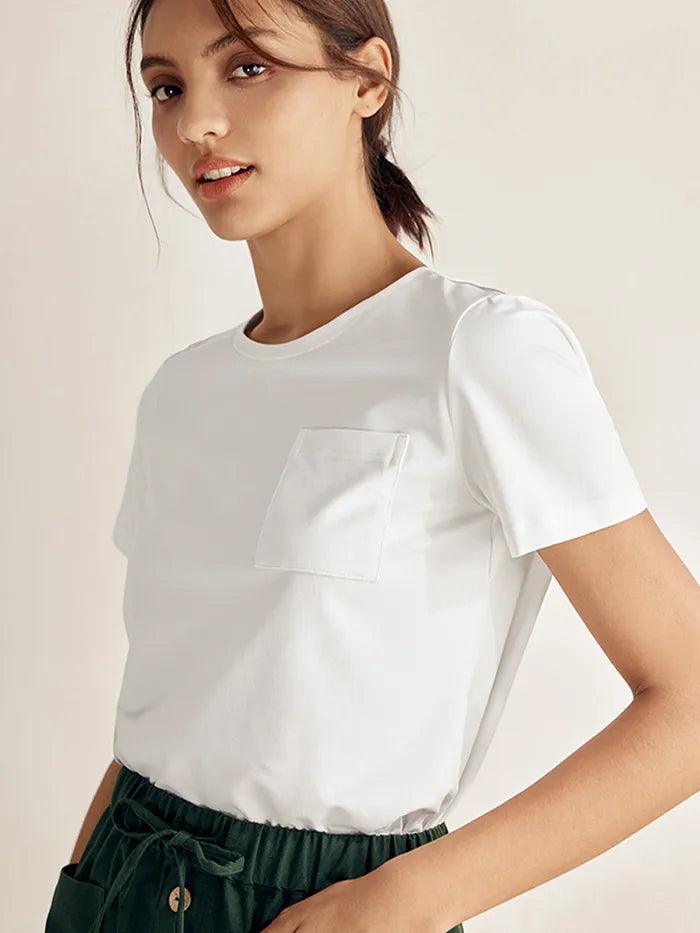 Stretch-Knit Bamboo Classic Basic Tee BELLE Stretch-Knit Bamboo Classic Basic Tee BELLE