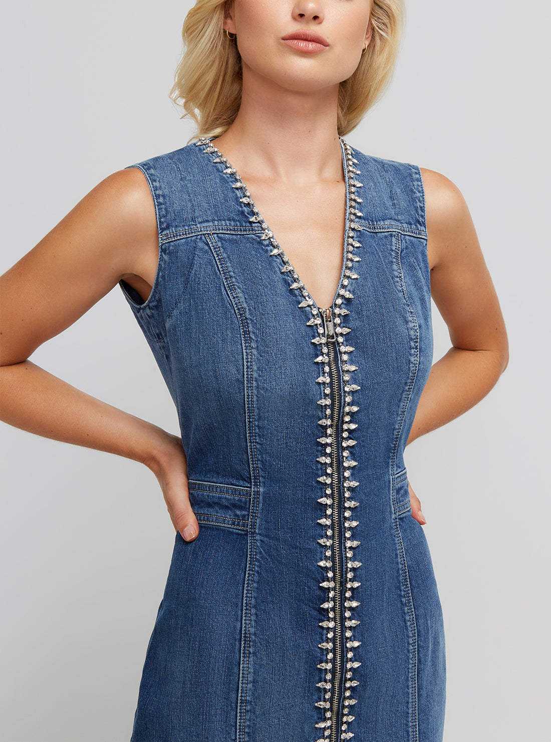Eco Blue Denim Naira Mini Dress Eco Blue Denim Naira Mini Dress