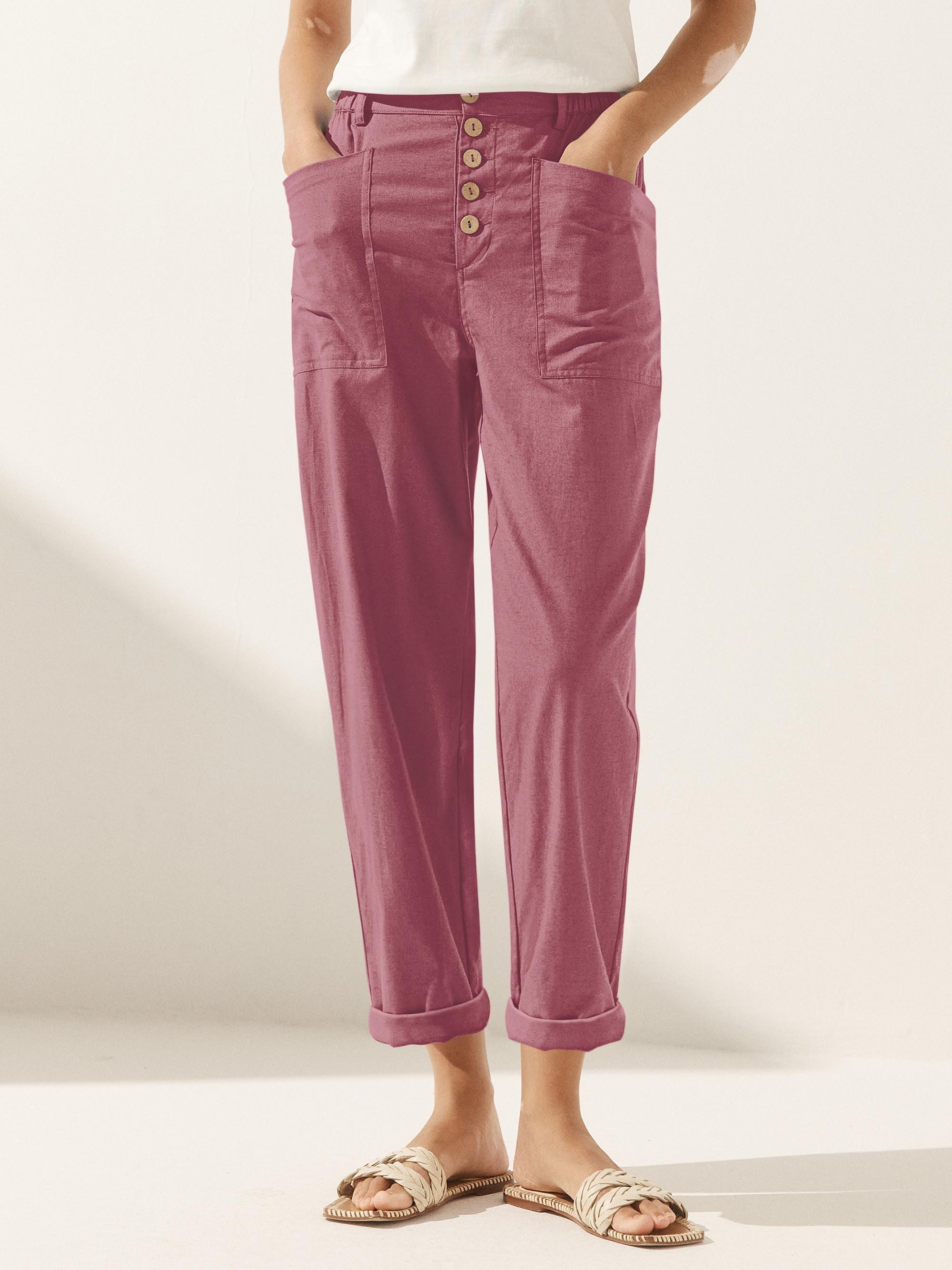Linen Simple Button Fly Trousers HEIDI Linen Simple Button Fly Trousers HEIDI