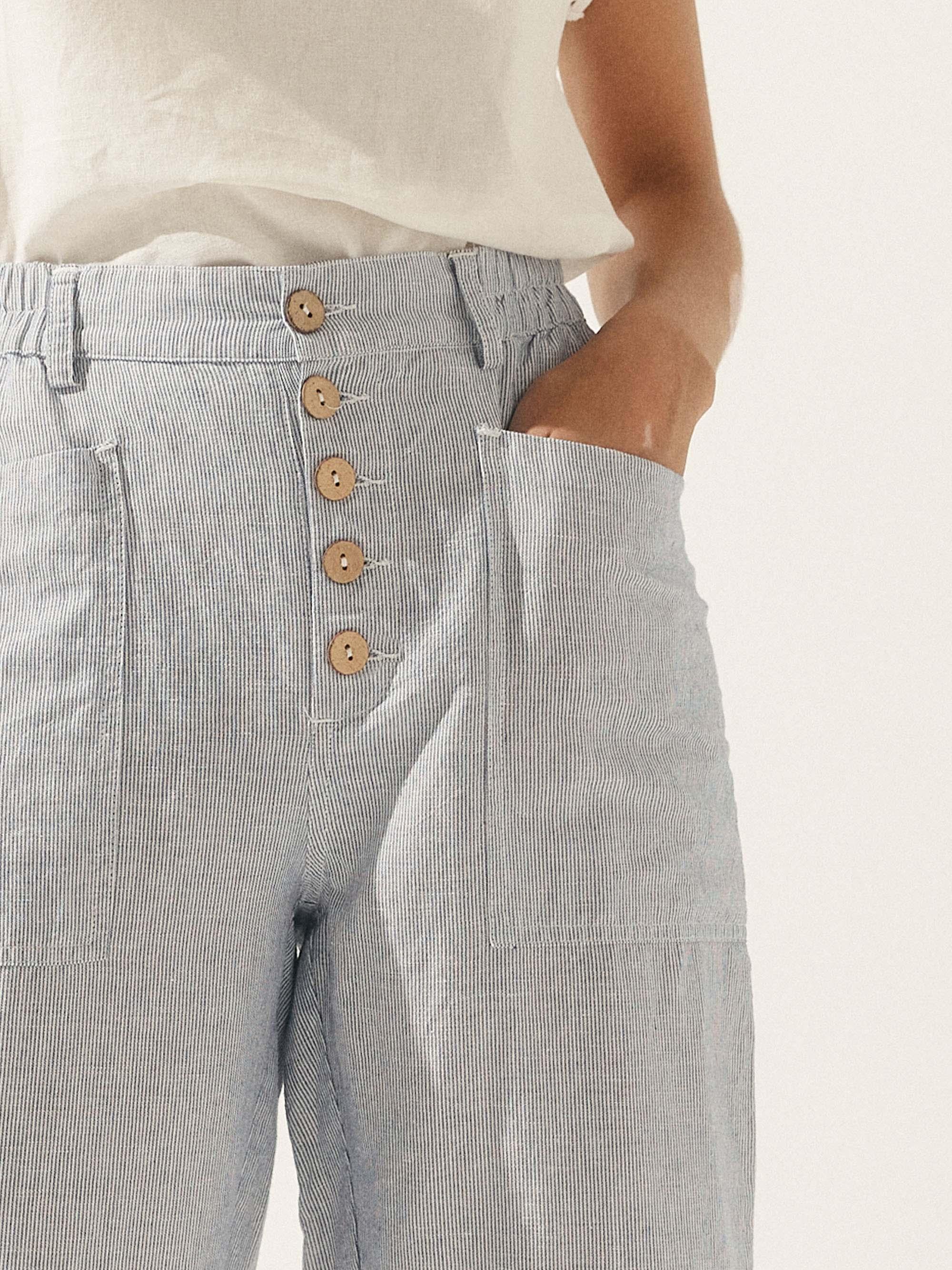 Linen Simple Button Fly Trousers HEIDI Linen Simple Button Fly Trousers HEIDI