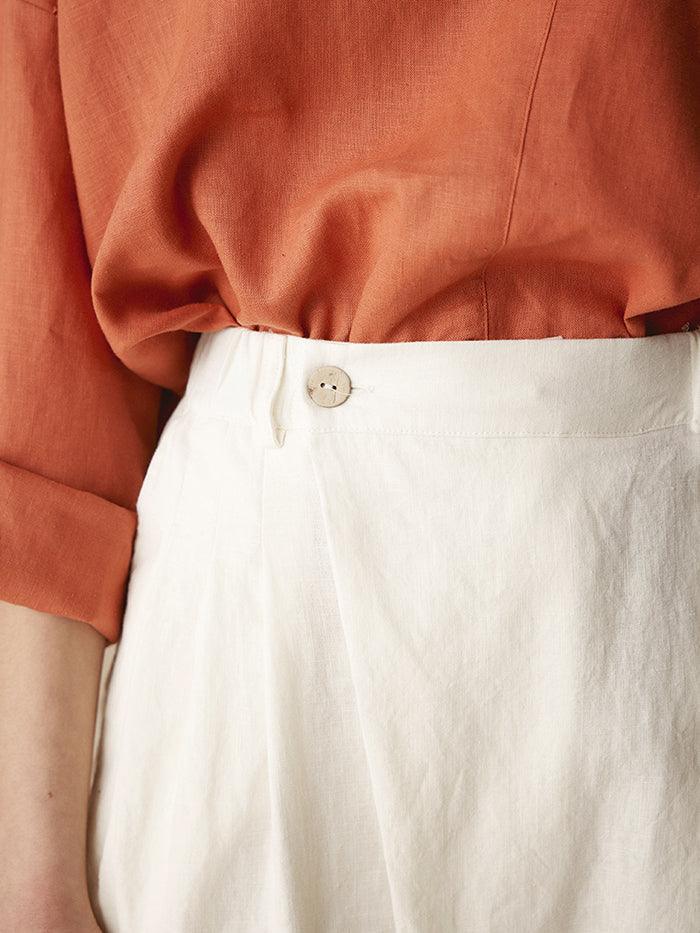 Linen Tailored Cropped Trousers CECILIA Linen Tailored Cropped Trousers CECILIA