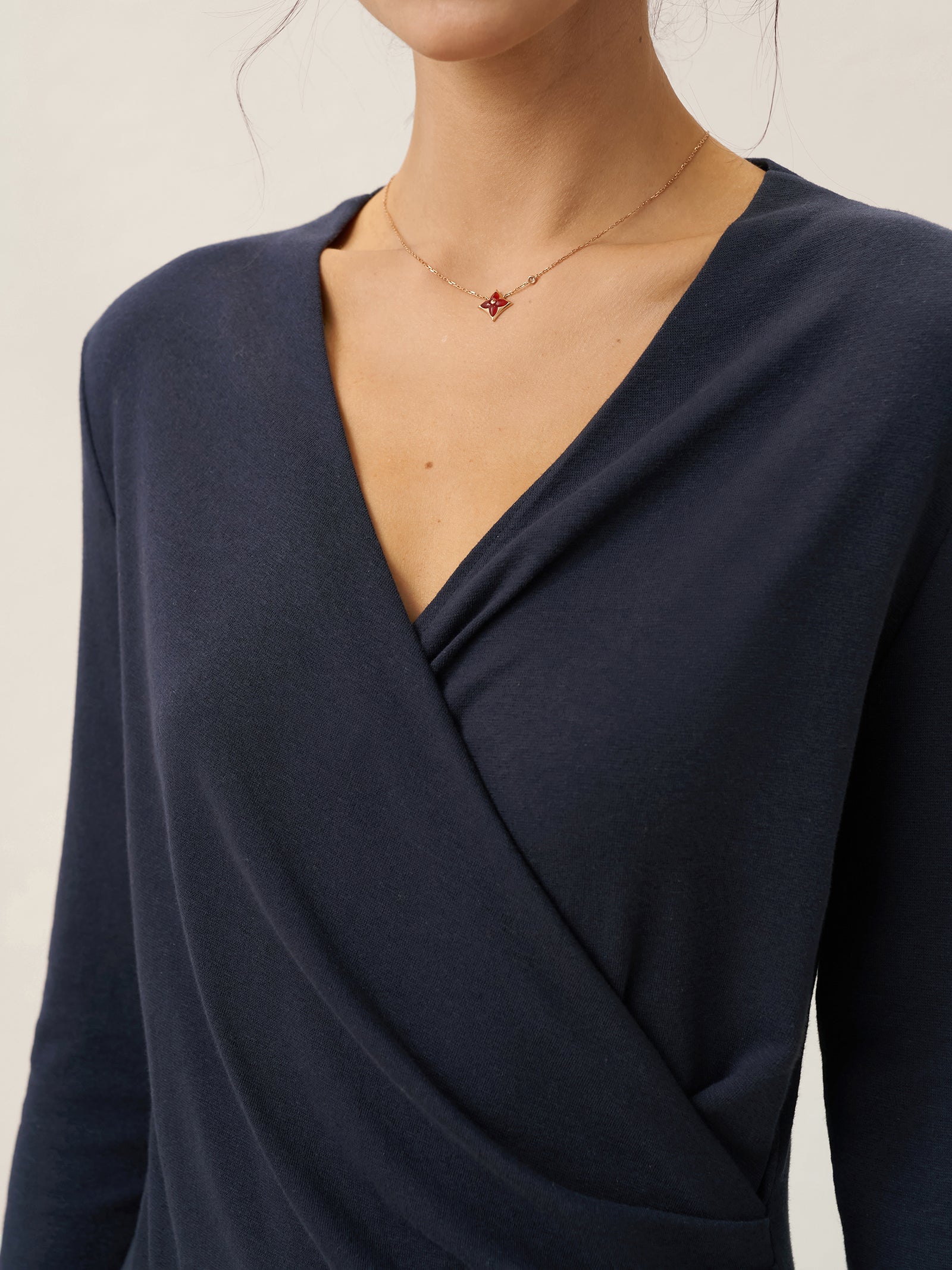 Linen Crossover V-Neck Wrap Stretch Midi Dress MARNIE Linen Crossover V-Neck Wrap Stretch Midi Dress MARNIE